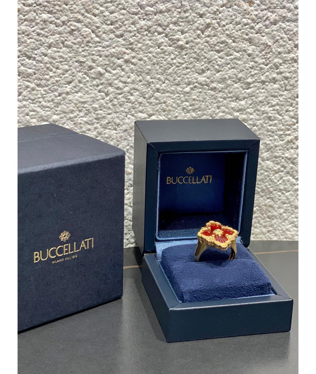 Buccellati Бордовое кольцо из желтого золота, фото 7