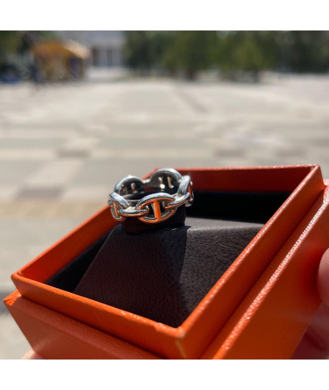 HERMES PRE-OWNED Серебряное серебряное кольцо, фото 3