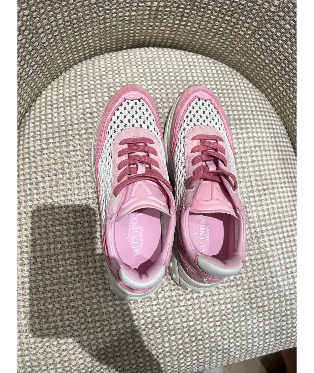 VALENTINO Розовые текстильные кроссовки, фото 3
