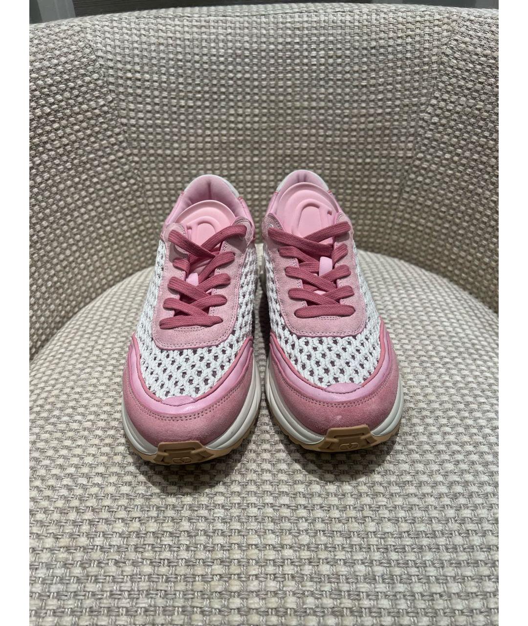 VALENTINO Розовые текстильные кроссовки, фото 2