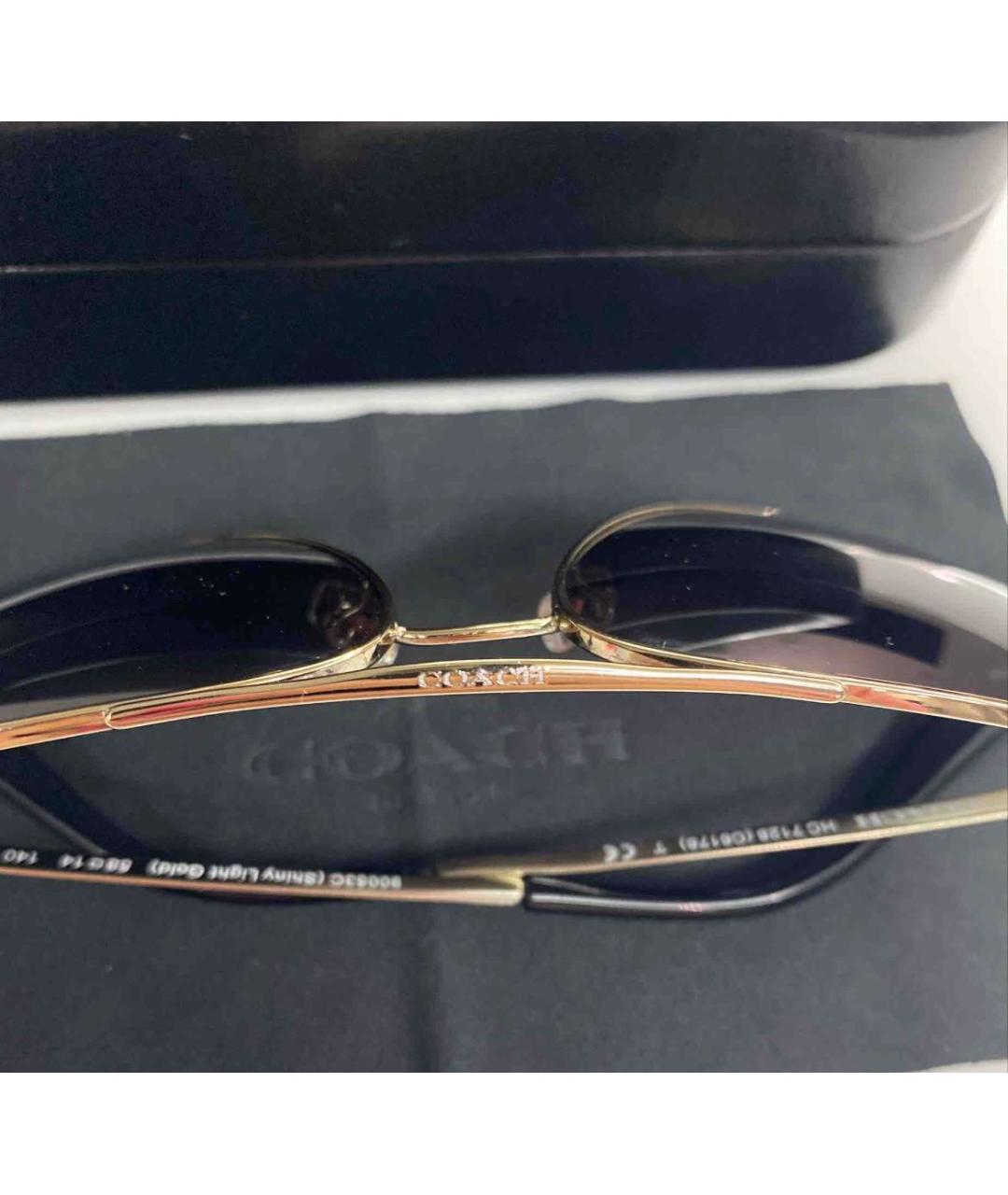 COACH Золотые металлические солнцезащитные очки, фото 6