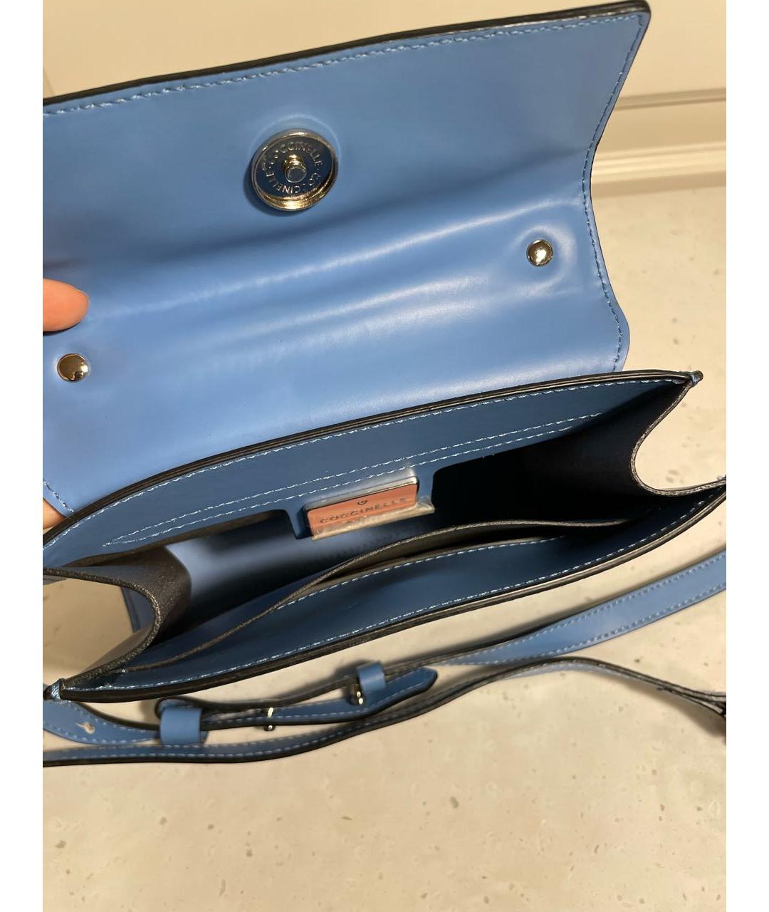 COCCINELLE Синяя кожаная сумка через плечо, фото 4