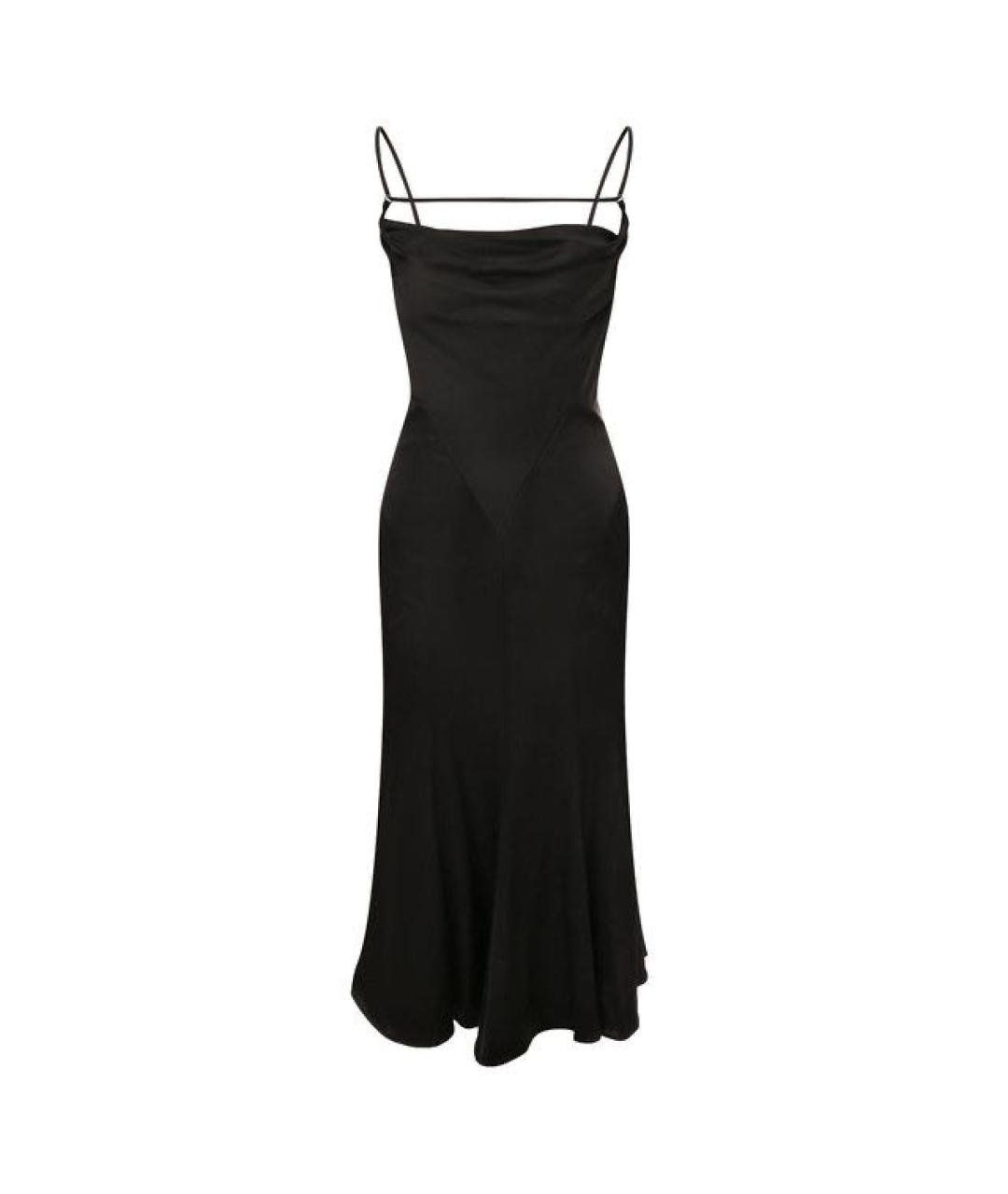 TRUSSARDI Черное атласное коктейльное платье, фото 1