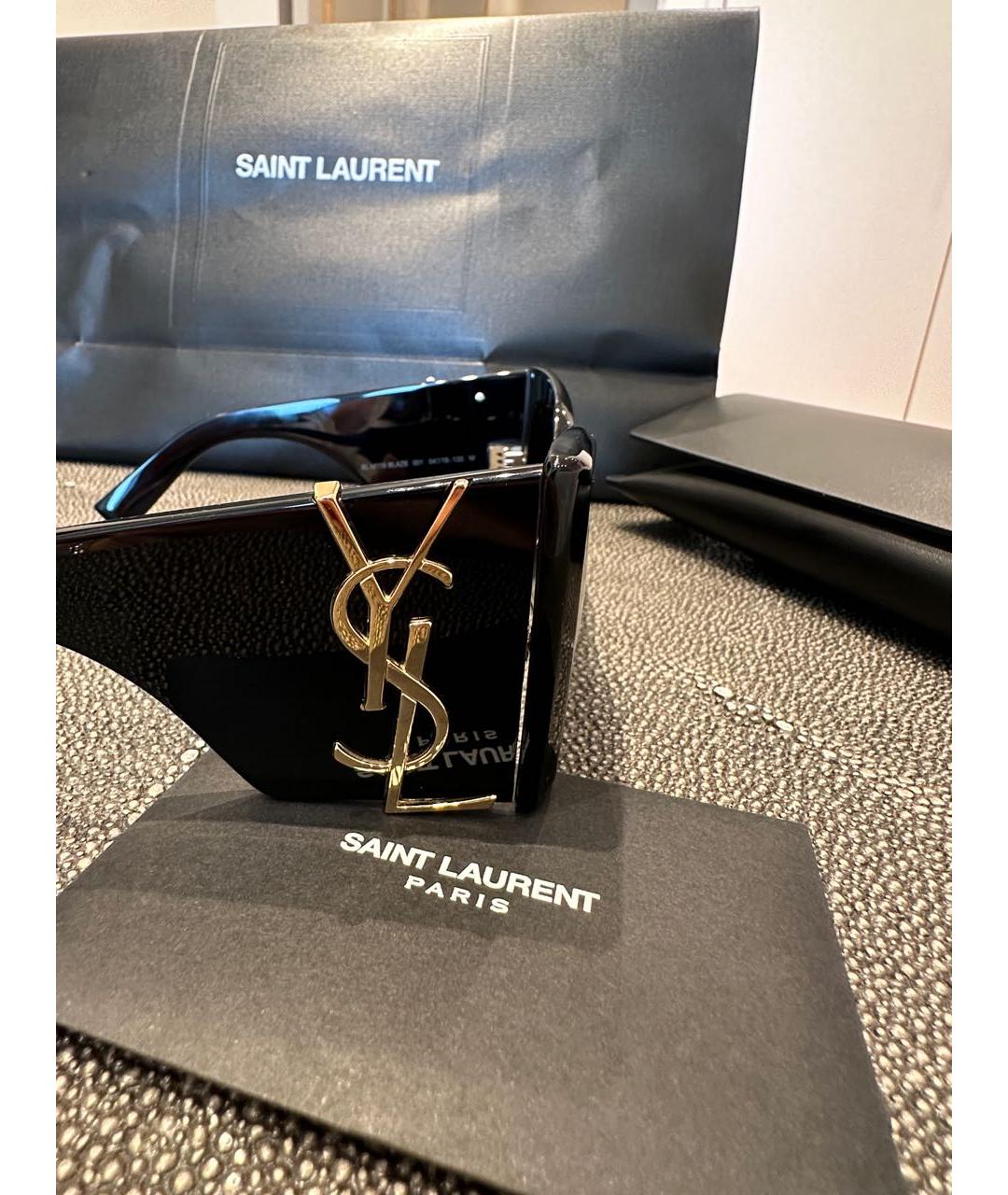 SAINT LAURENT Черные пластиковые солнцезащитные очки, фото 6