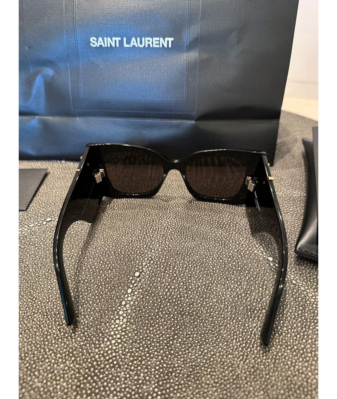 SAINT LAURENT Черные пластиковые солнцезащитные очки, фото 5