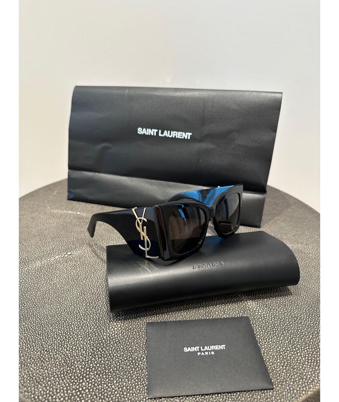 SAINT LAURENT Черные пластиковые солнцезащитные очки, фото 3
