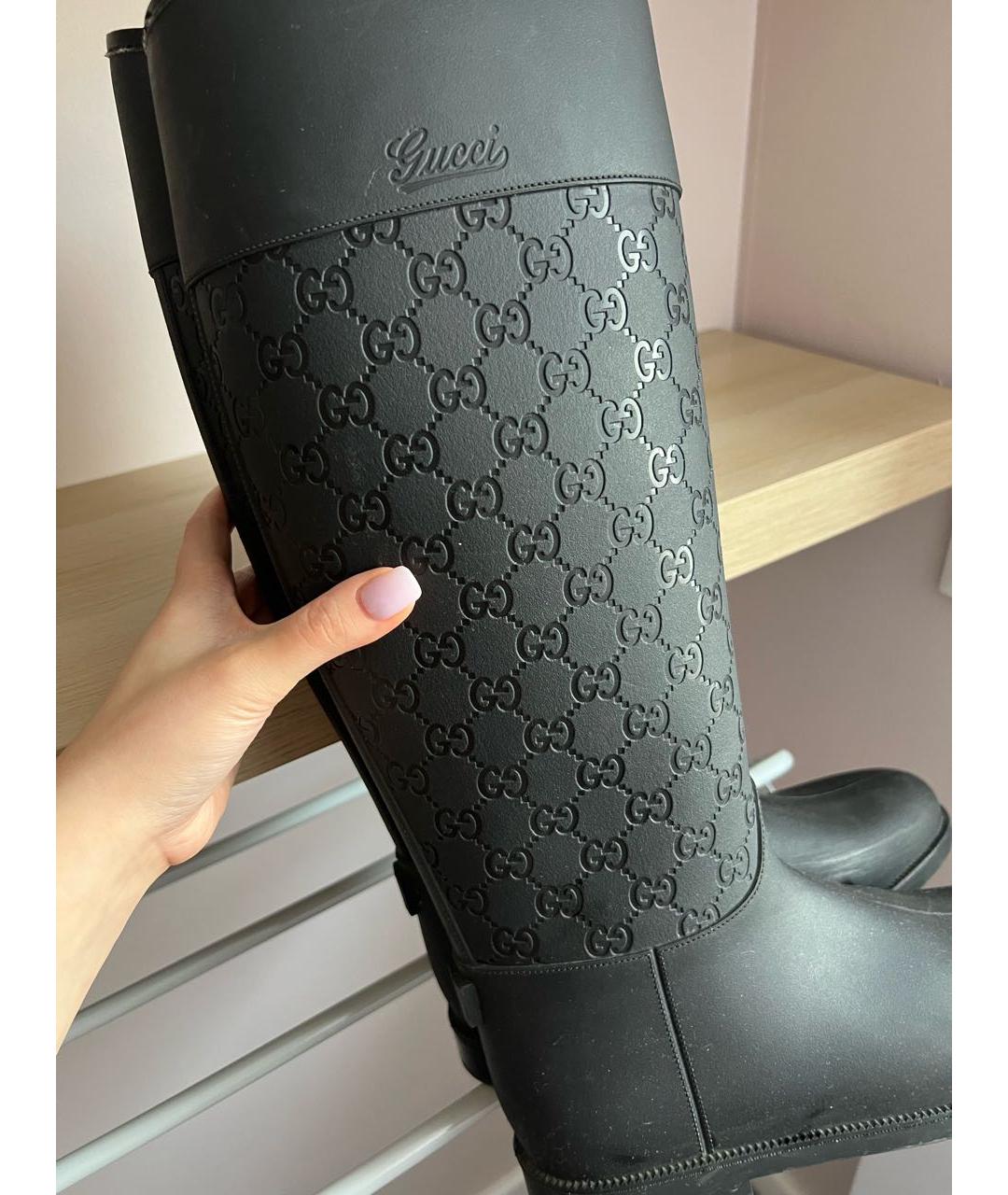 GUCCI Черные резиновые сапоги, фото 5