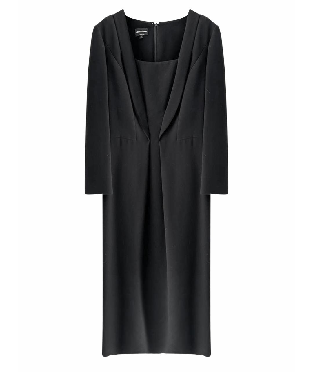 GIORGIO ARMANI Черное полиэстеровое коктейльное платье, фото 1