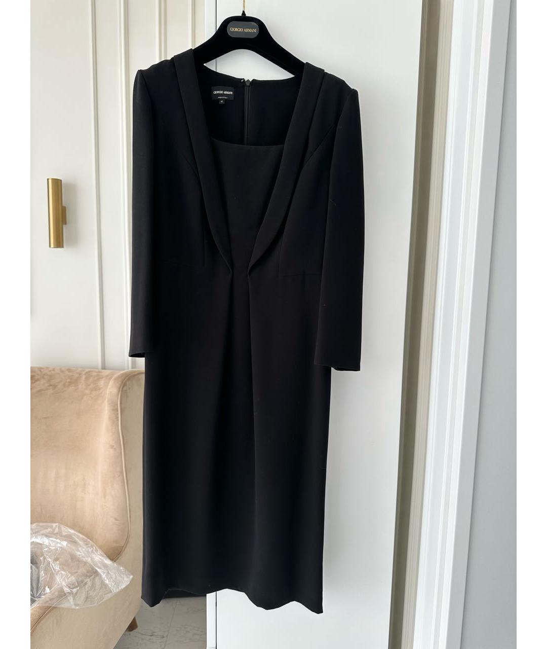 GIORGIO ARMANI Черное полиэстеровое коктейльное платье, фото 6