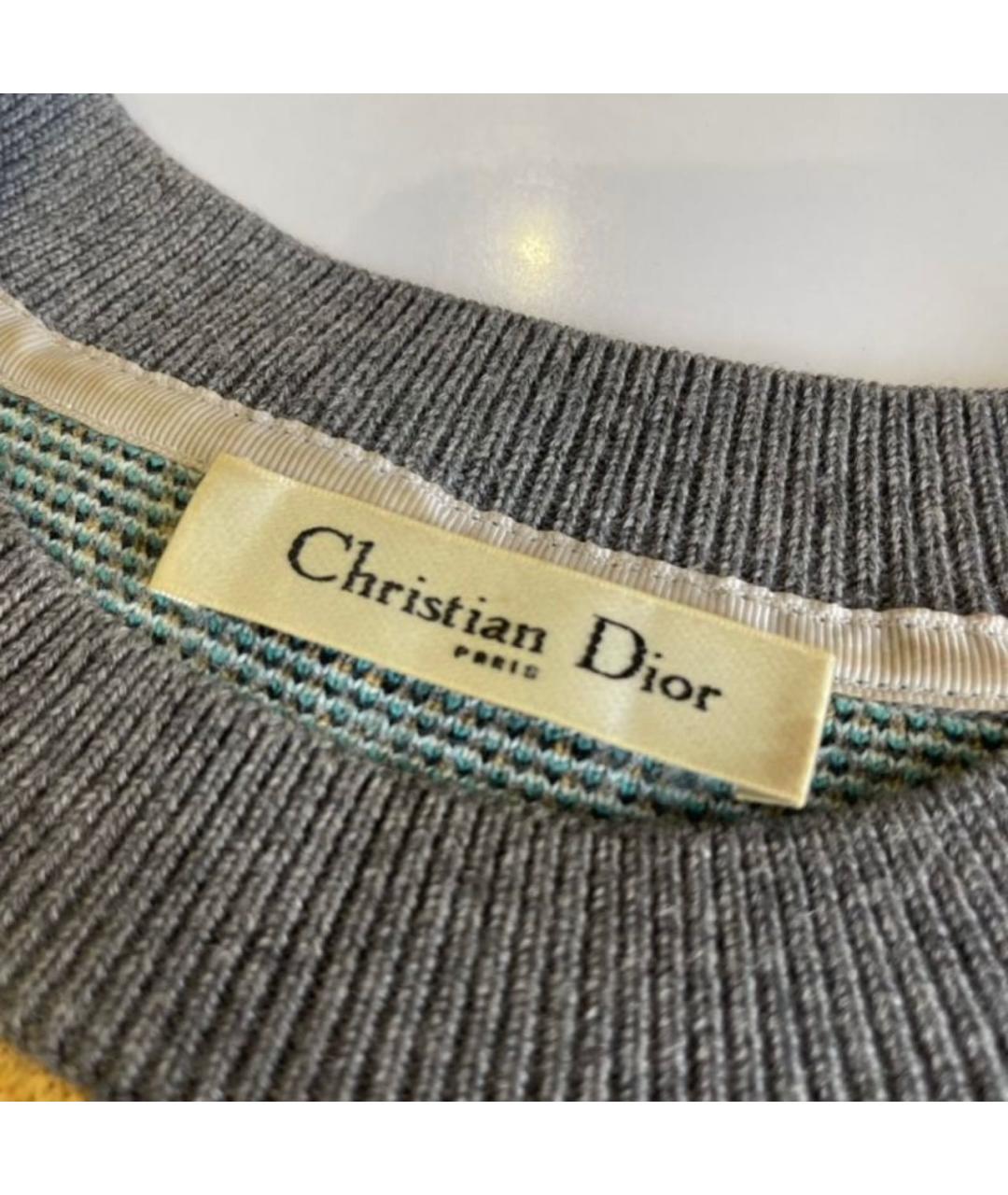 CHRISTIAN DIOR PRE-OWNED Серый шерстяной джемпер / свитер, фото 3