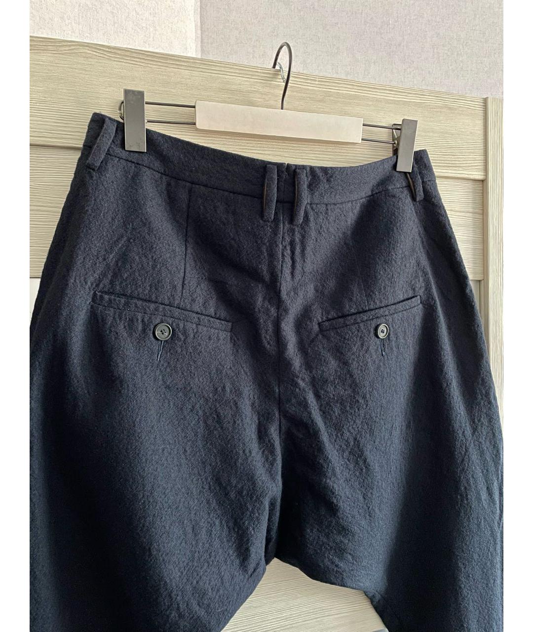 ZIGGY CHEN Темно-синие шерстяные повседневные брюки, фото 3
