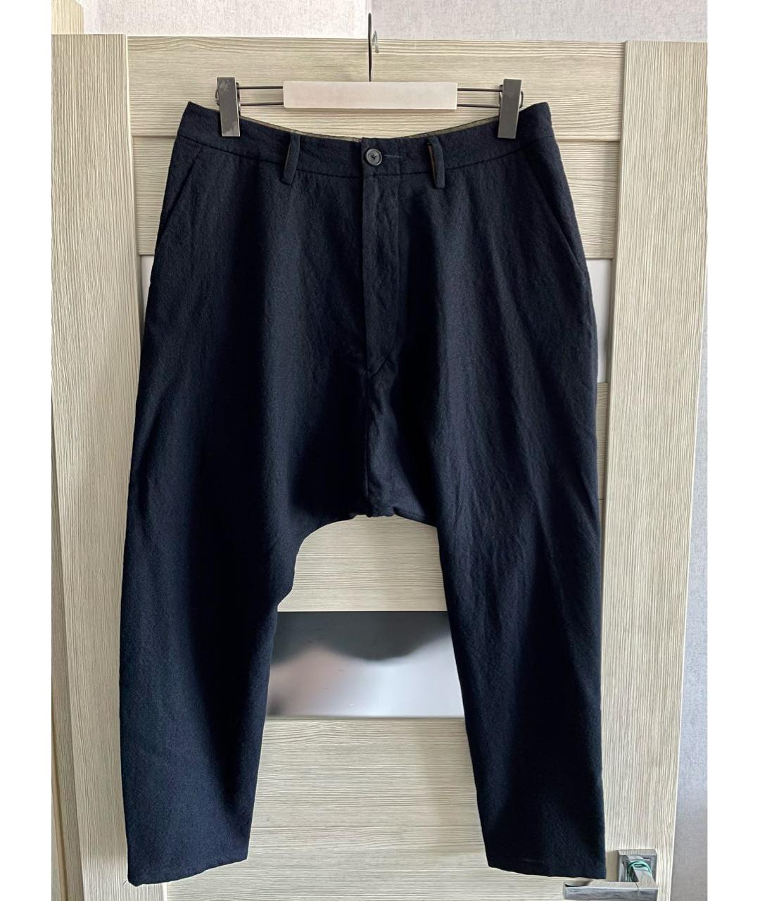 ZIGGY CHEN Темно-синие шерстяные повседневные брюки, фото 9