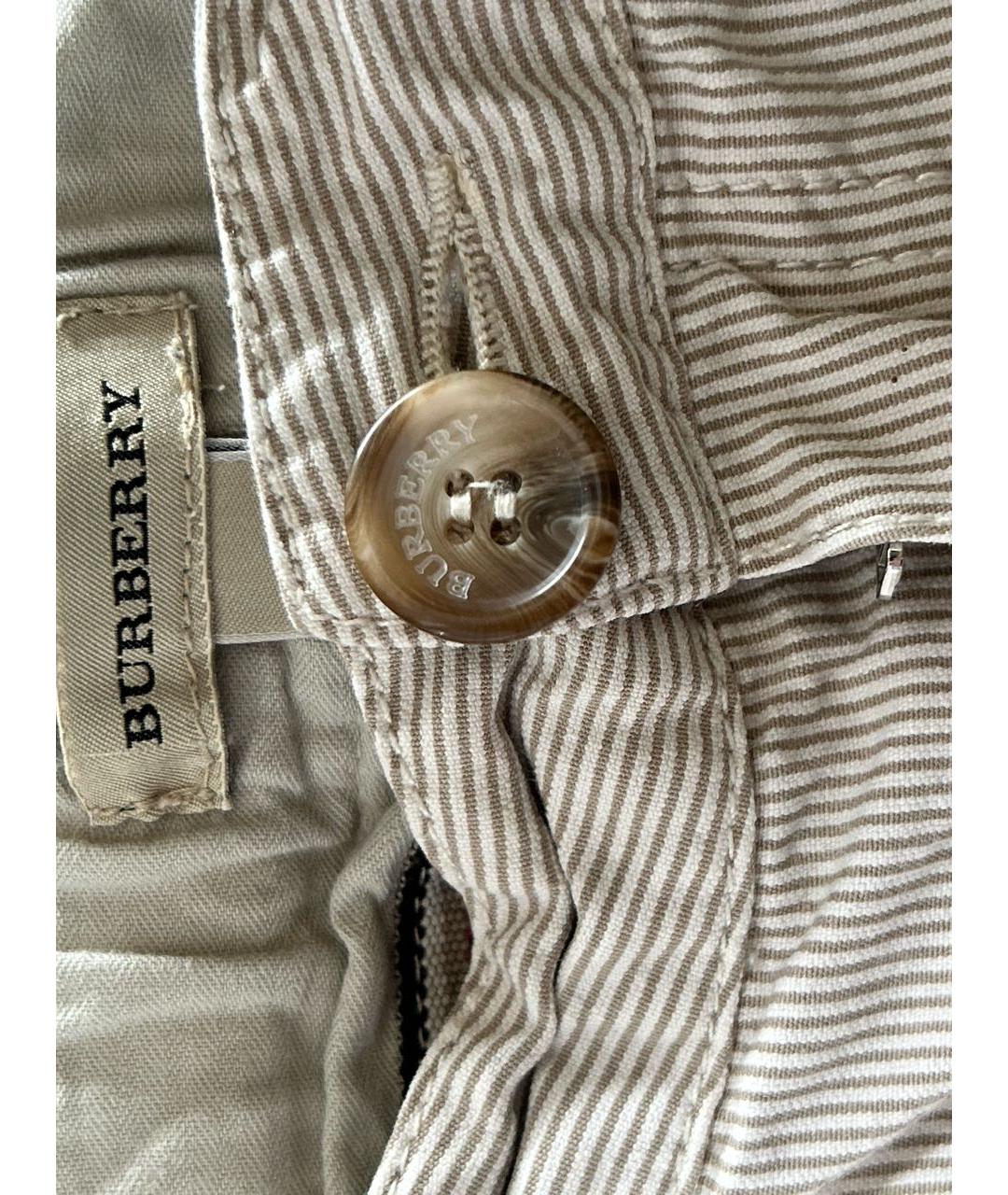 BURBERRY Бежевые хлопковые брюки и шорты, фото 3