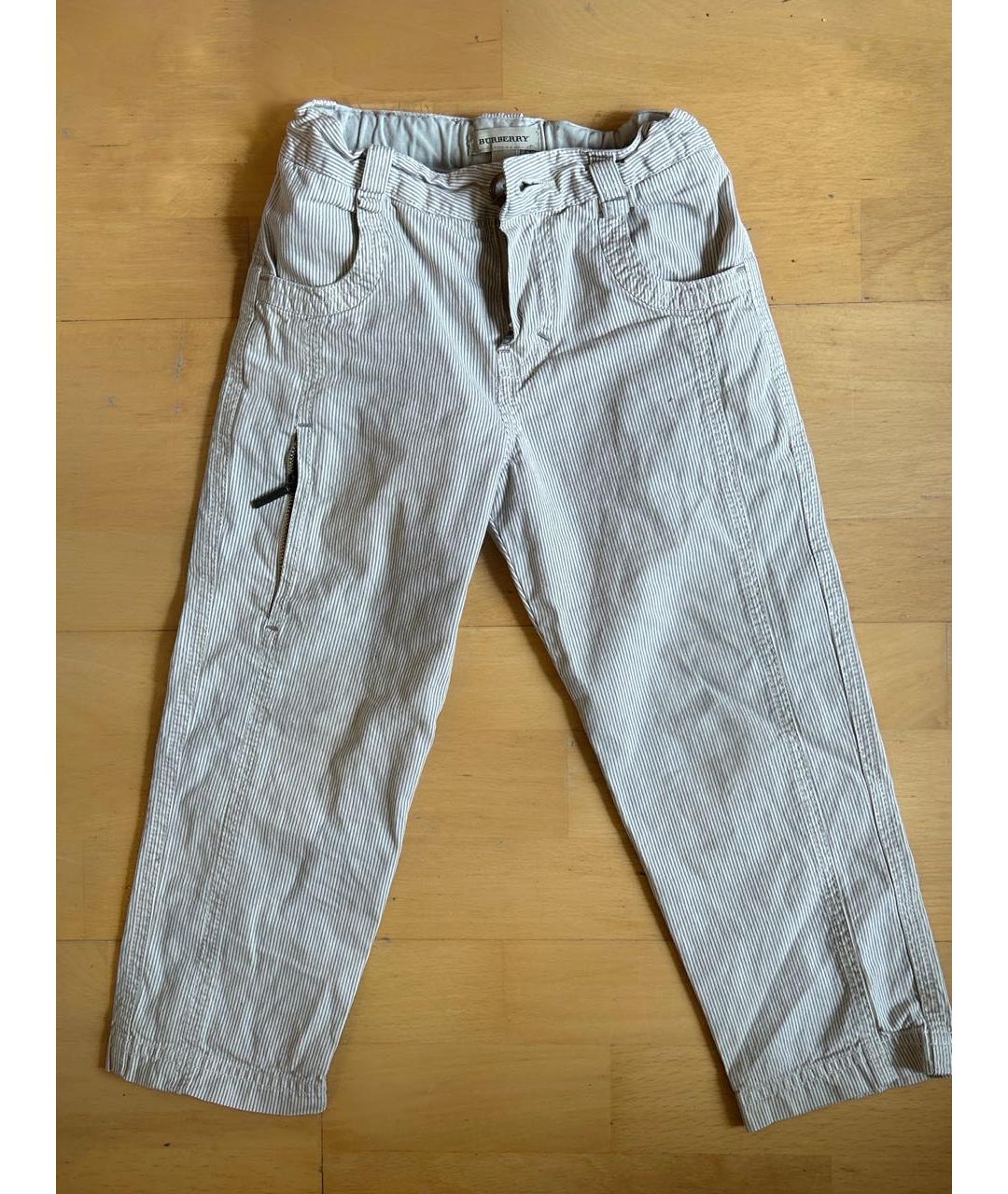 BURBERRY Бежевые хлопковые брюки и шорты, фото 8