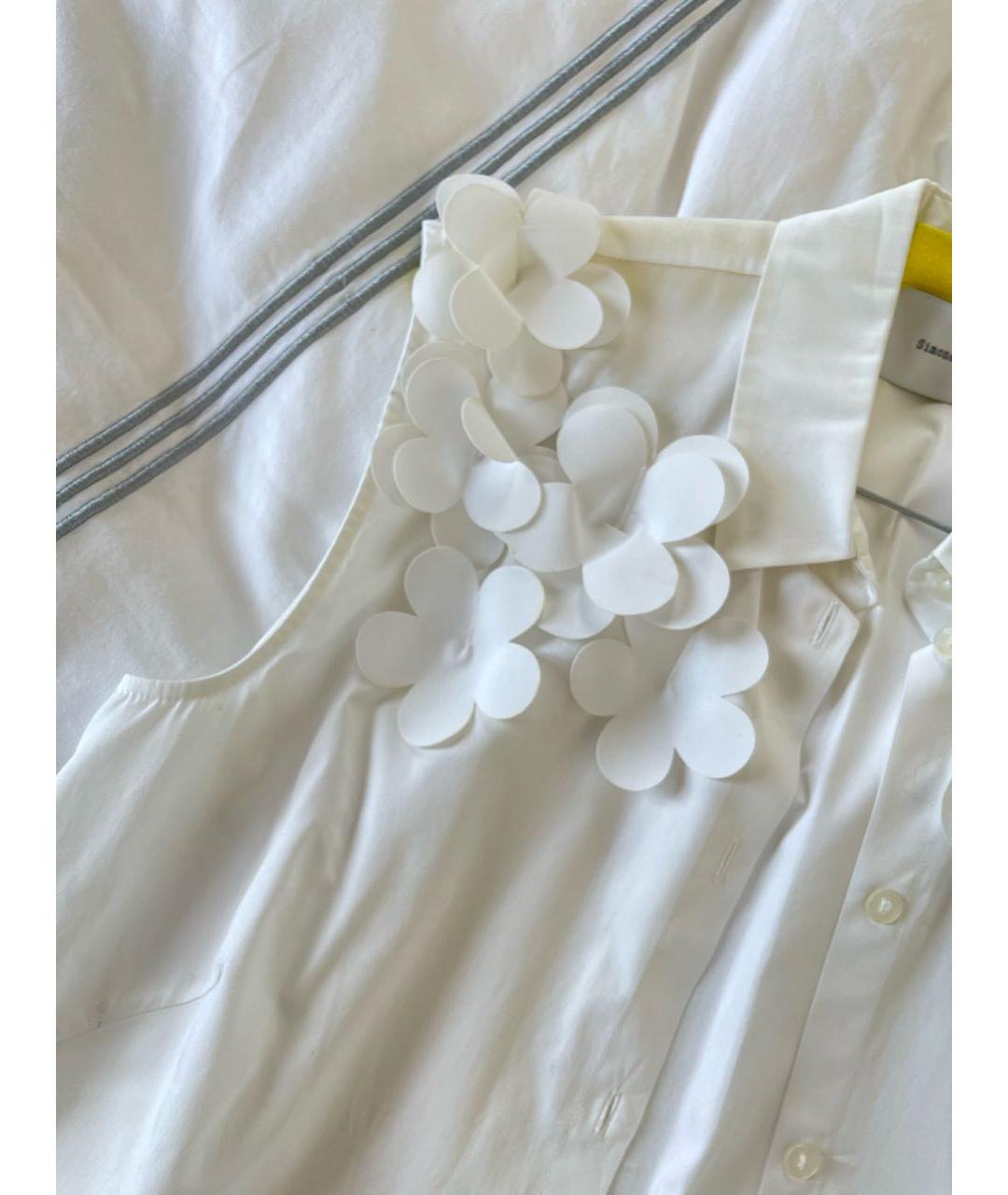 SIMONE ROCHA Белая хлопко-эластановая блузы, фото 4