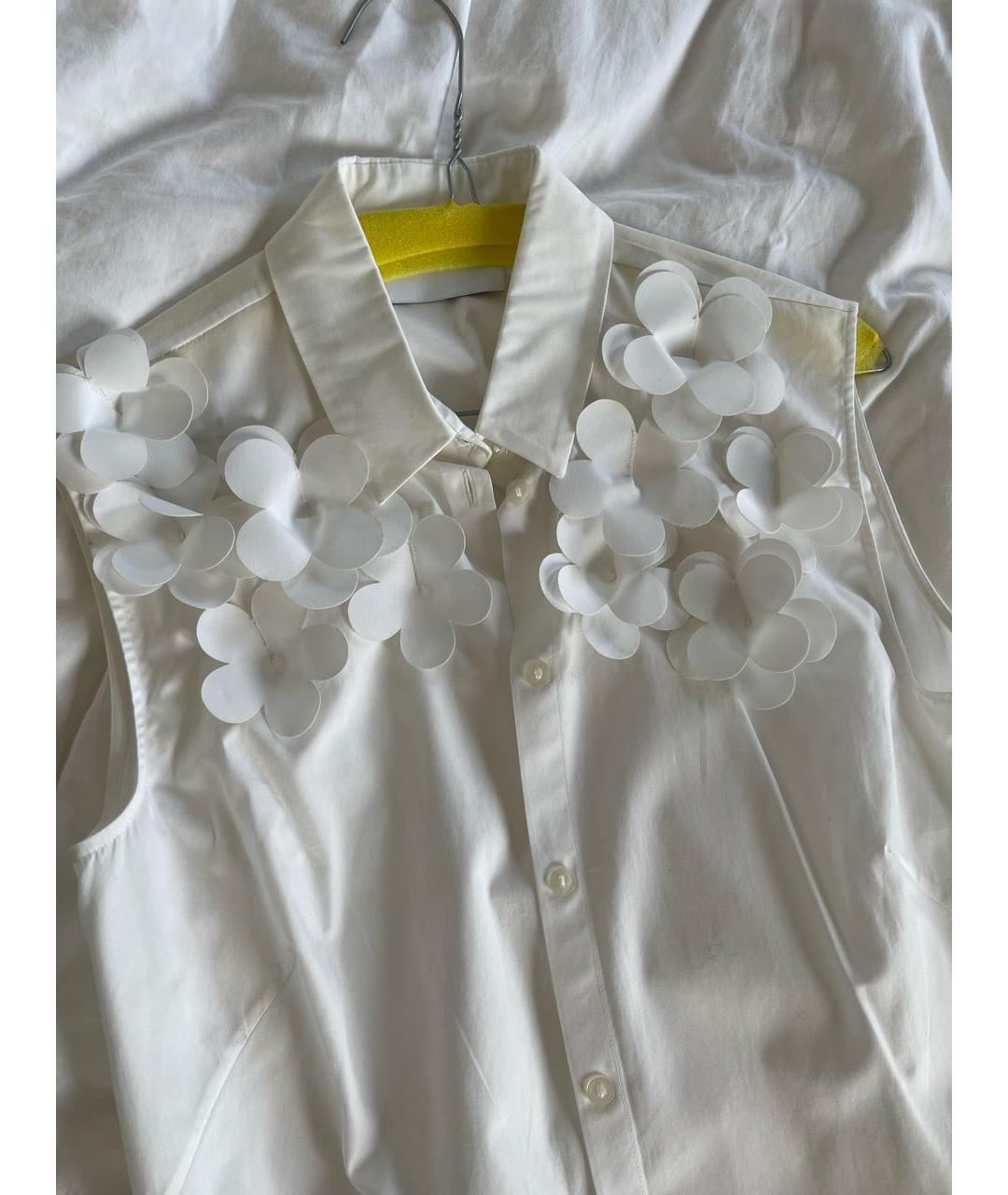 SIMONE ROCHA Белая хлопко-эластановая блузы, фото 3