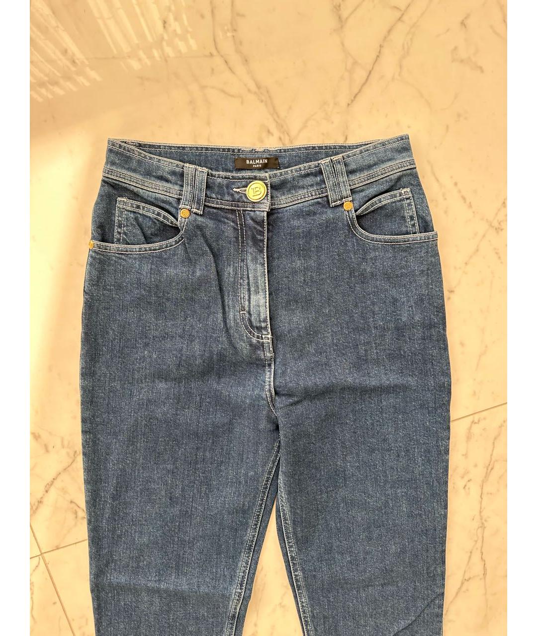 BALMAIN Синие хлопковые джинсы слим, фото 4