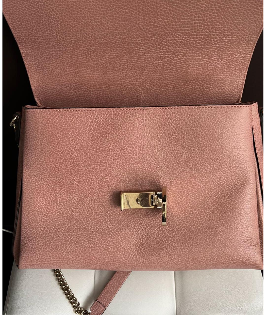 GUCCI Розовая кожаная сумка через плечо, фото 4