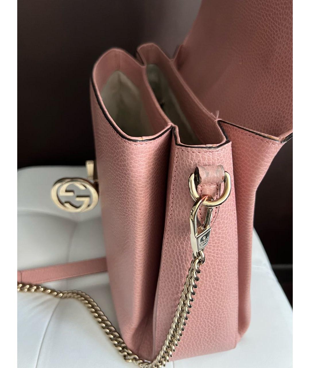 GUCCI Розовая кожаная сумка через плечо, фото 6