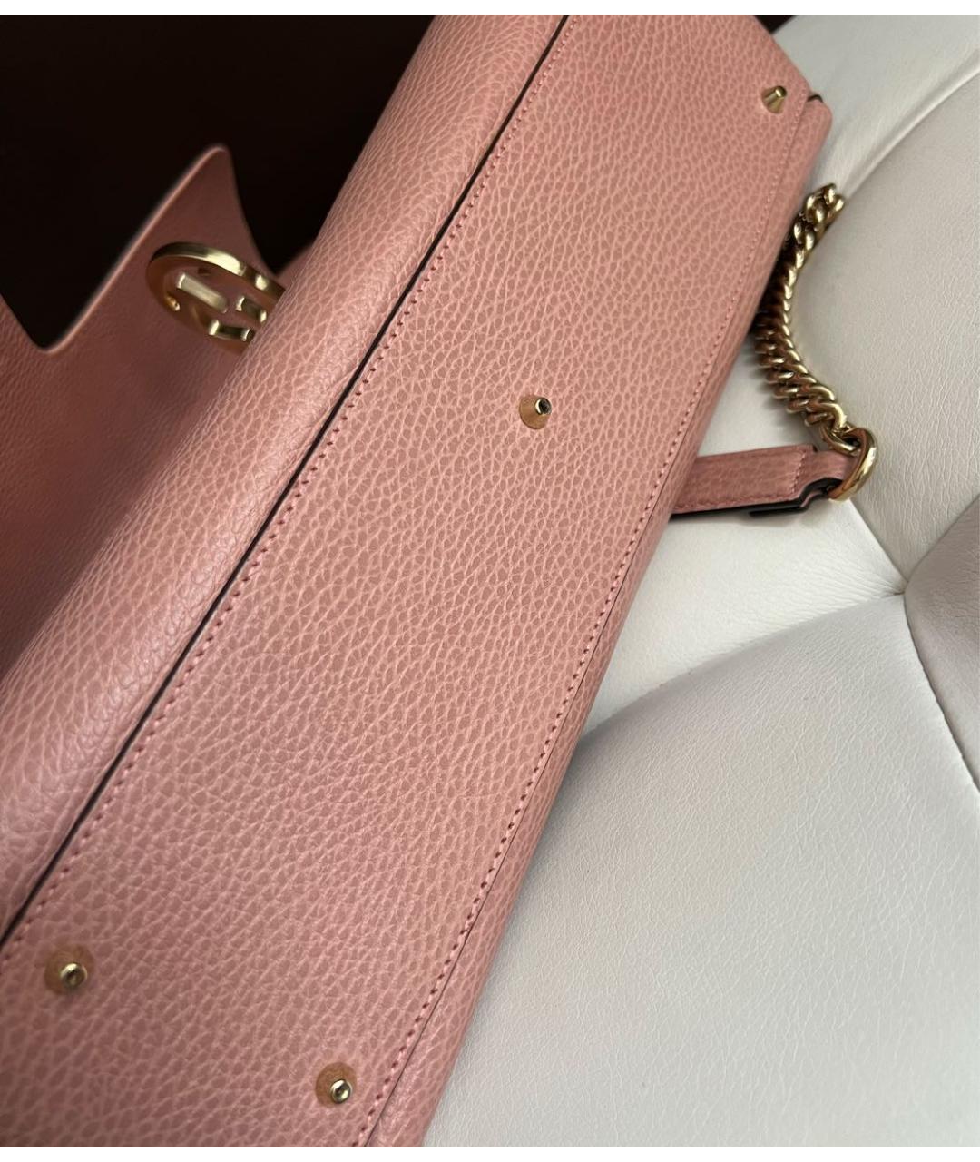 GUCCI Розовая кожаная сумка через плечо, фото 8