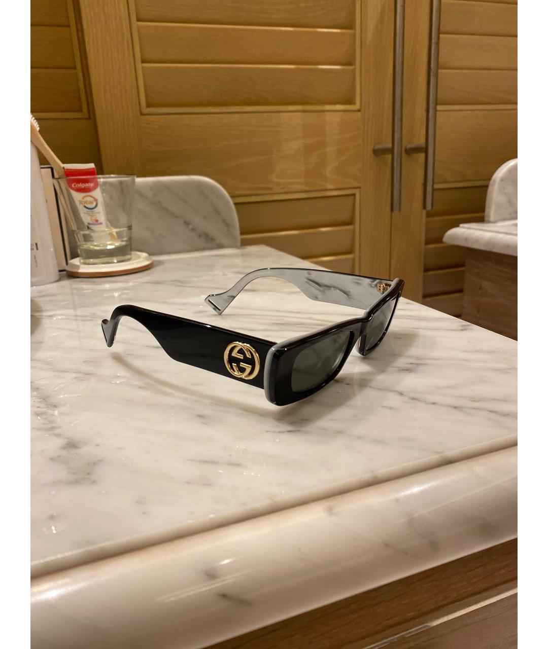 GUCCI Черные пластиковые солнцезащитные очки, фото 2