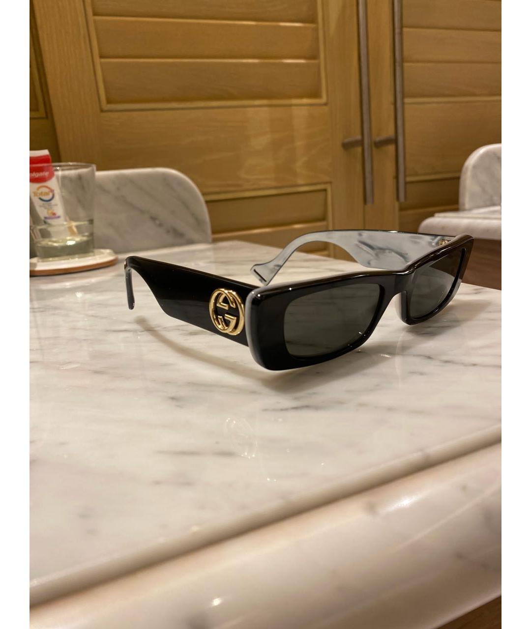 GUCCI Черные пластиковые солнцезащитные очки, фото 3