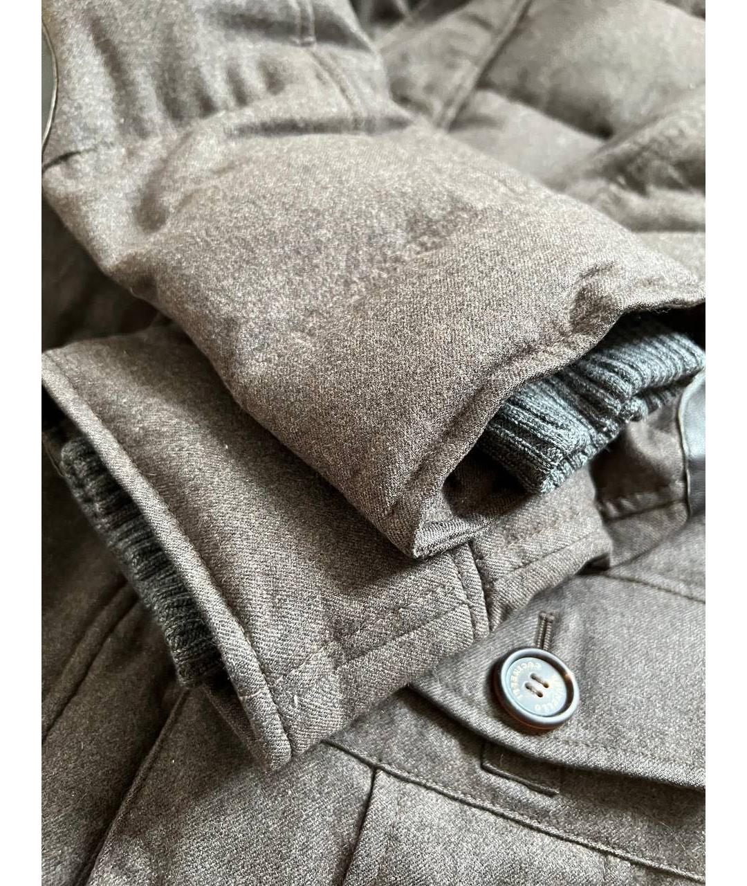 BRUNELLO CUCINELLI Коричневый кашемировый пуховик, фото 5