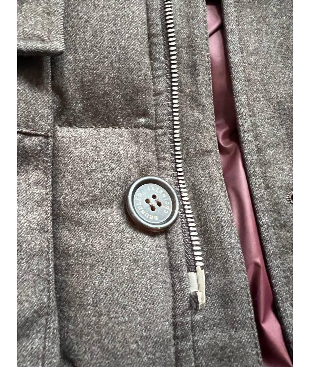 BRUNELLO CUCINELLI Коричневый кашемировый пуховик, фото 3