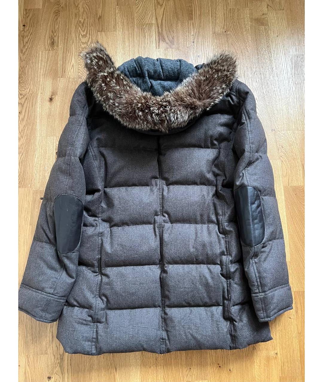 BRUNELLO CUCINELLI Коричневый кашемировый пуховик, фото 2