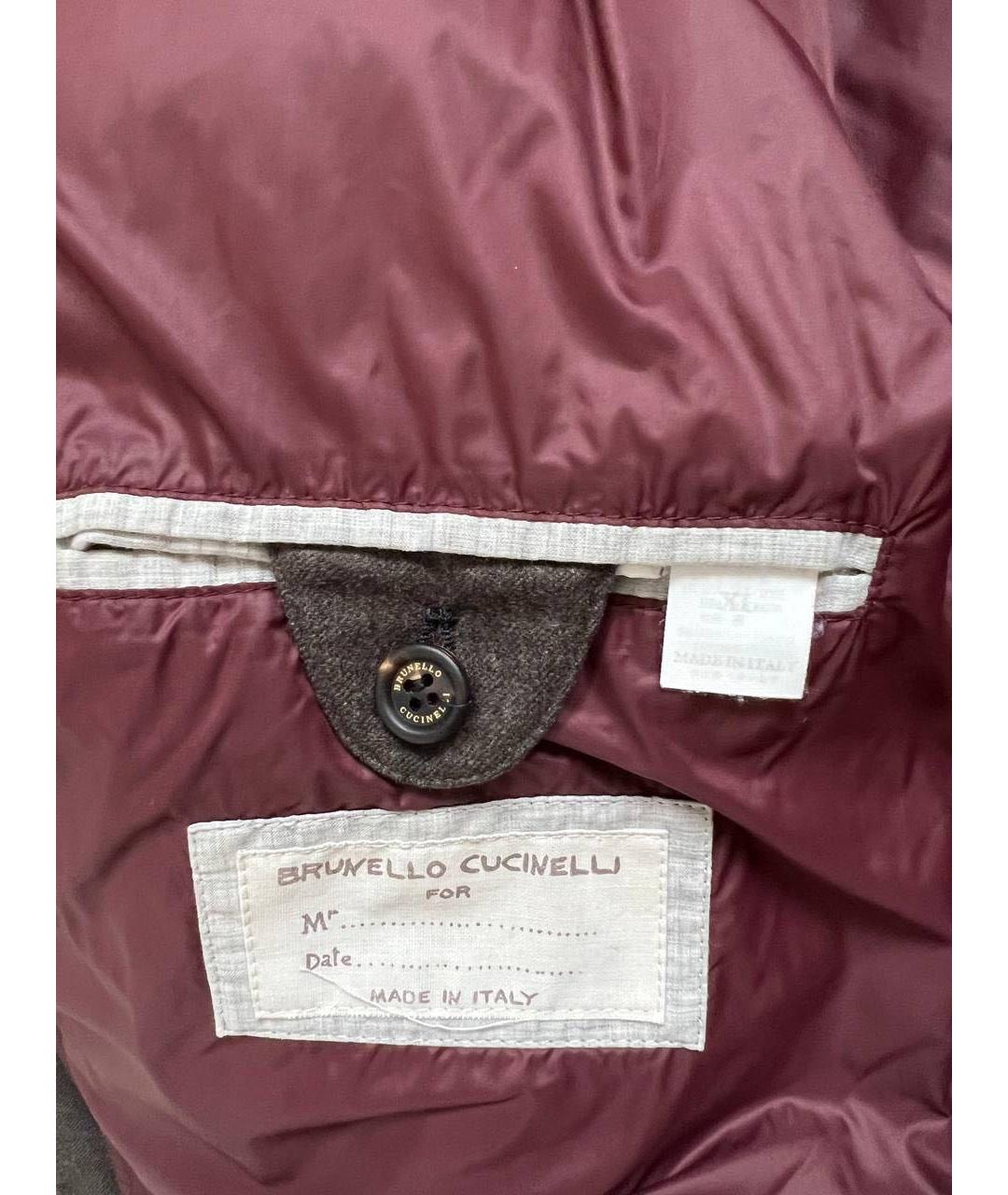 BRUNELLO CUCINELLI Коричневый кашемировый пуховик, фото 4