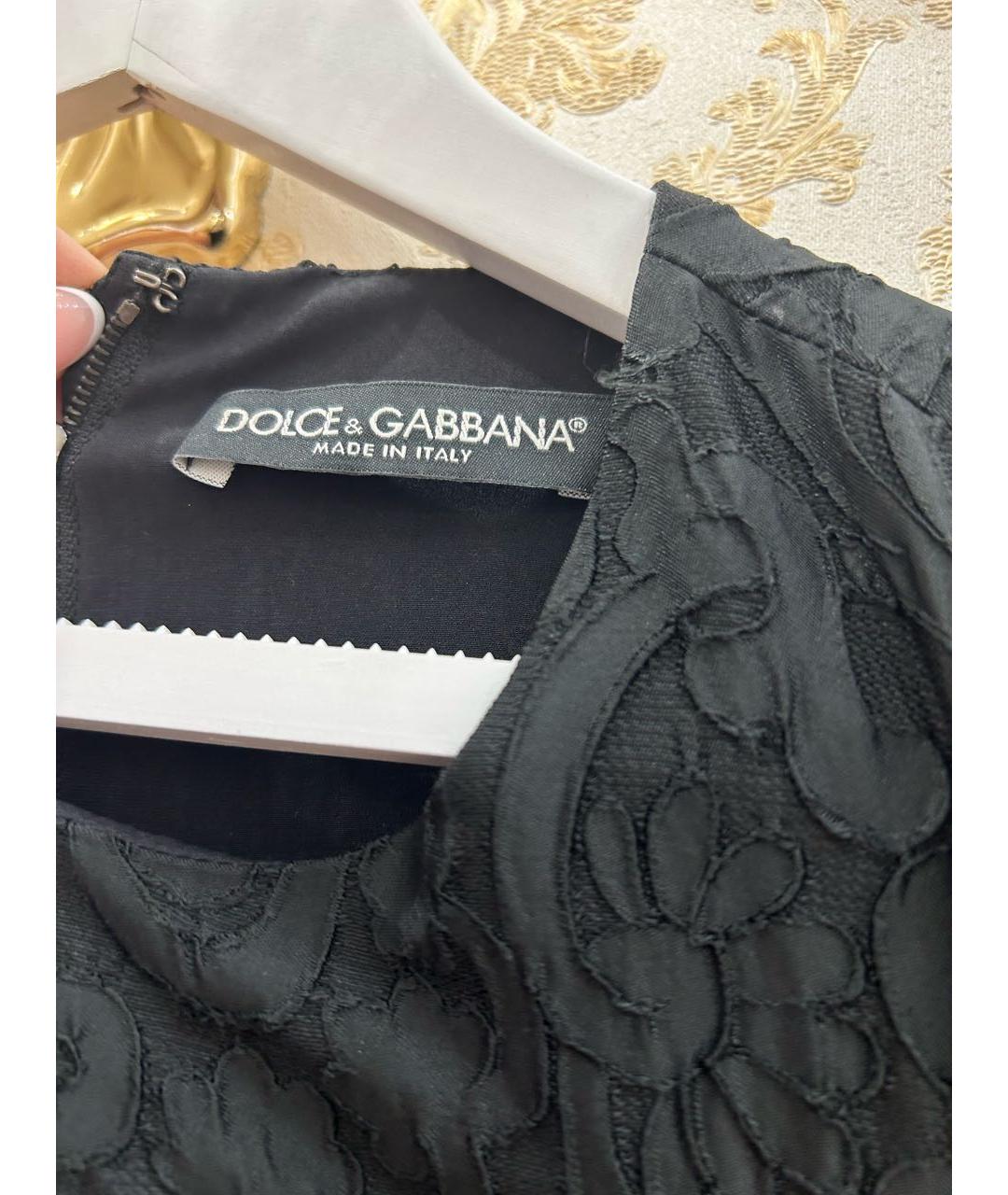 DOLCE&GABBANA Черное хлопковое коктейльное платье, фото 3