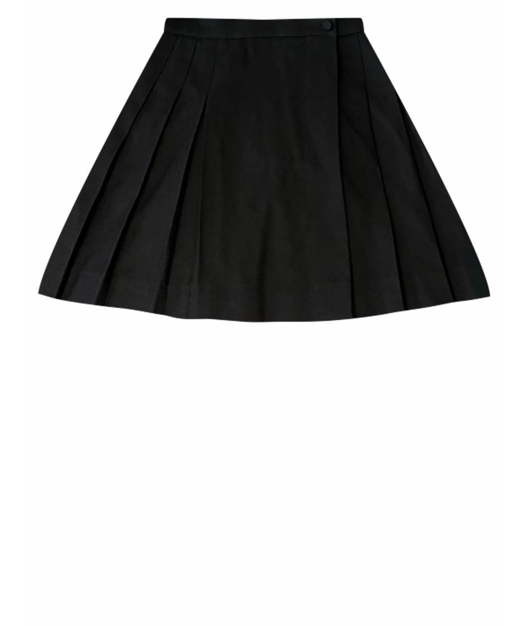 SAINT LAURENT Темно-синяя шерстяная юбка мини, фото 1