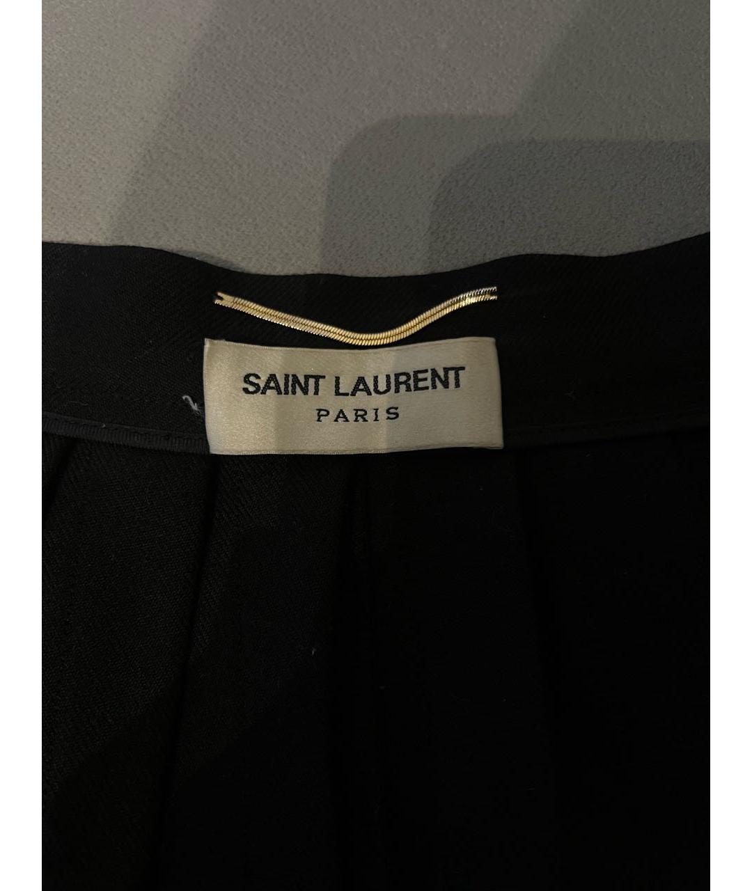 SAINT LAURENT Темно-синяя шерстяная юбка мини, фото 7