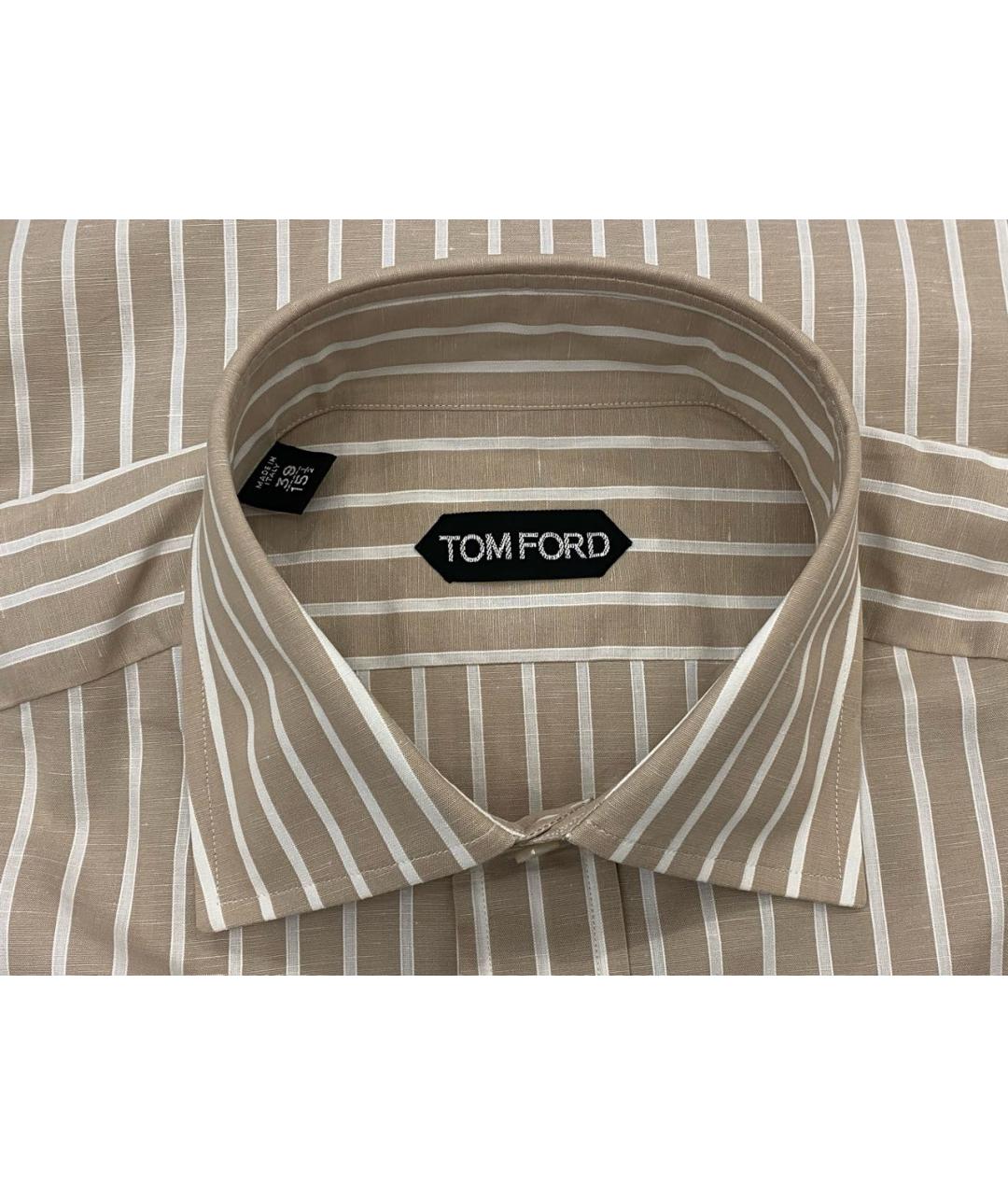 TOM FORD Бежевая классическая рубашка, фото 3