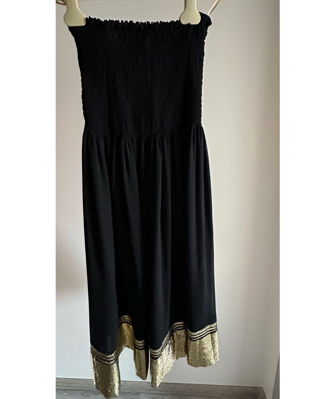 CHLOE Черная шелковая юбка миди, фото 4