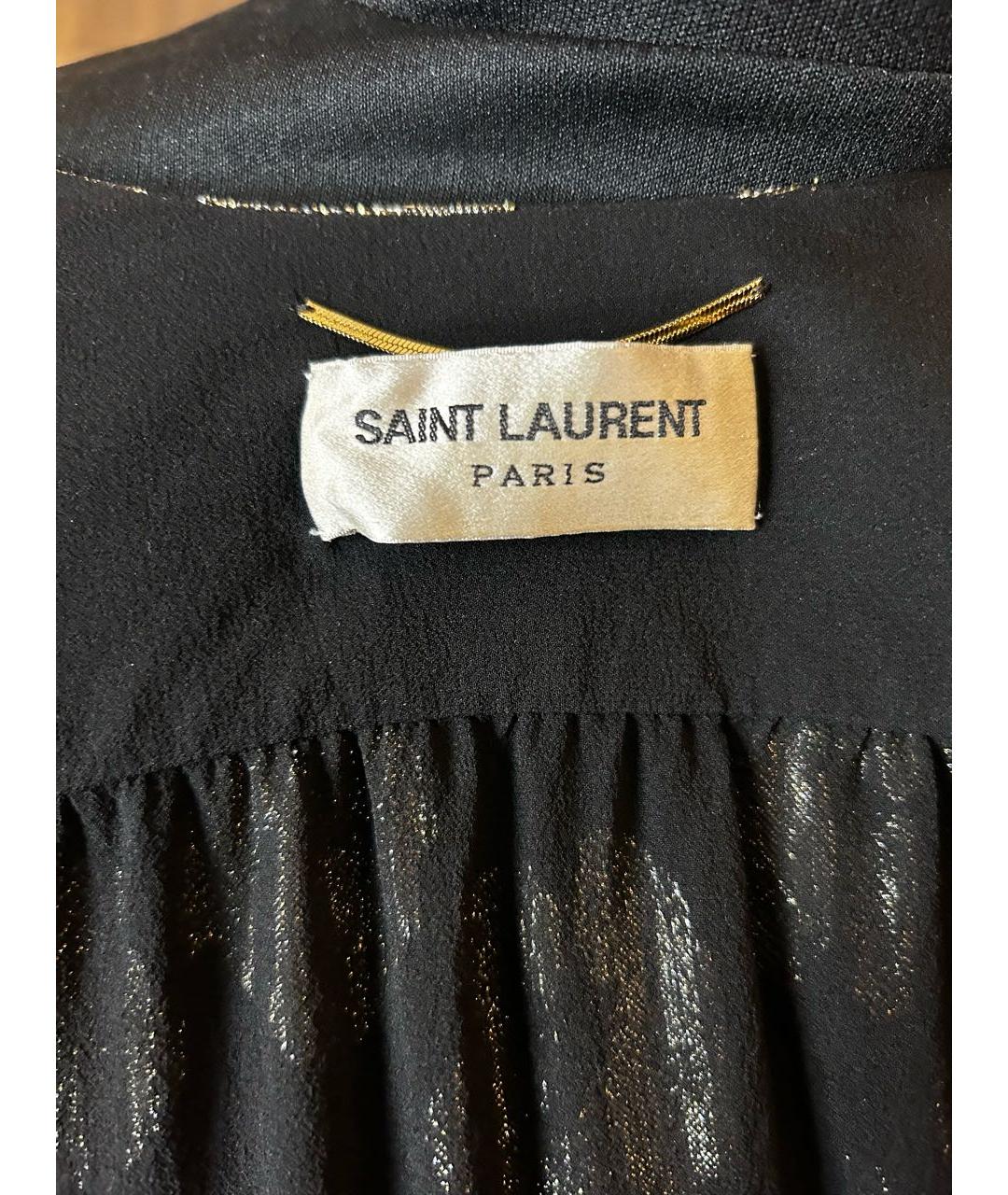 SAINT LAURENT Черное шелковое коктейльное платье, фото 4