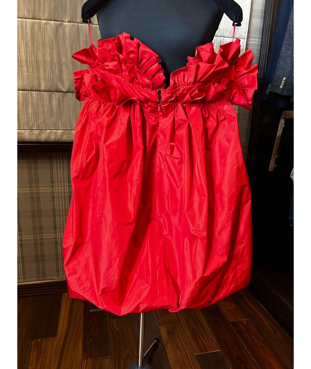 PHILOSOPHY DI LORENZO SERAFINI Красное полиэстеровое коктейльное платье, фото 2