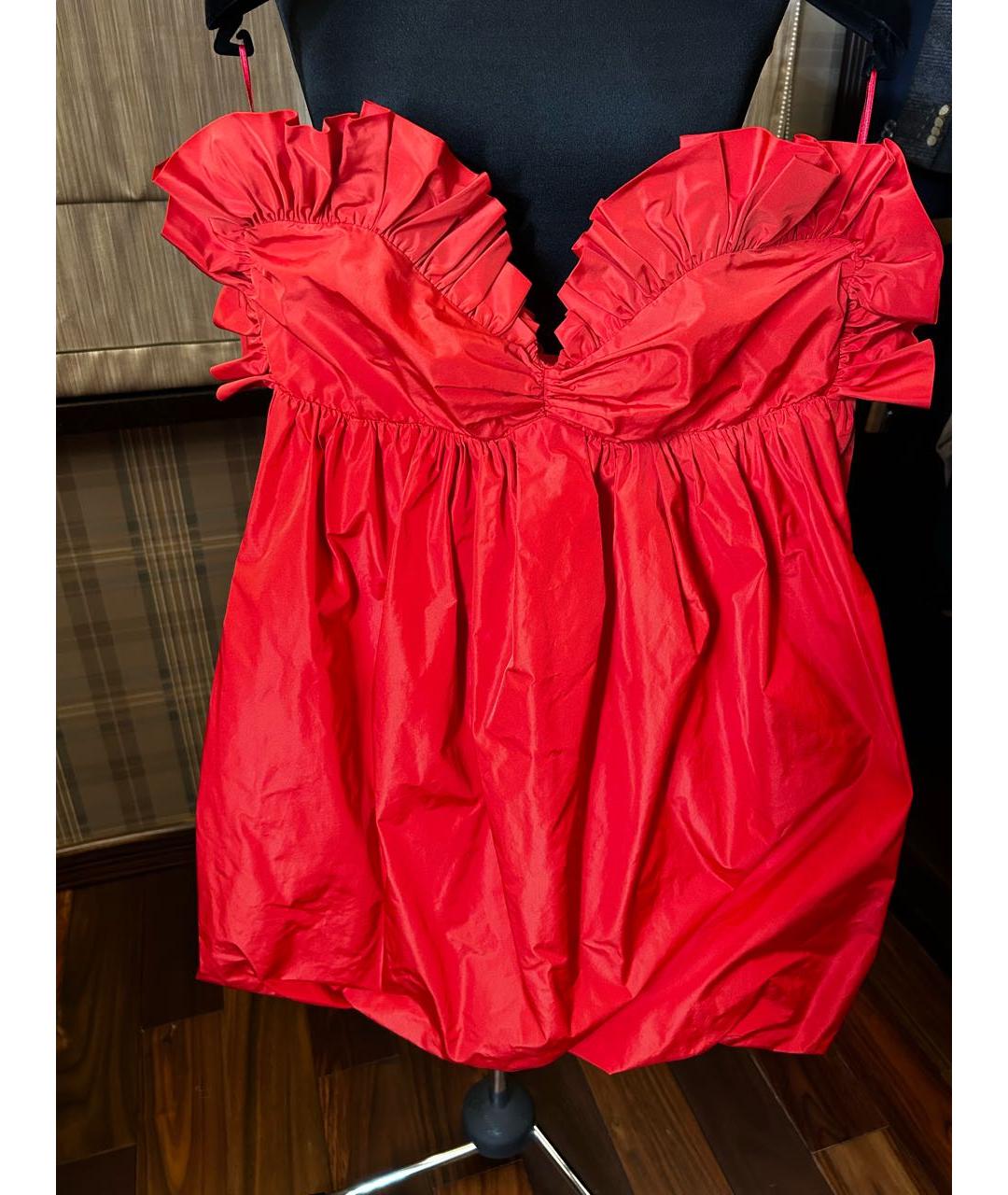 PHILOSOPHY DI LORENZO SERAFINI Красное полиэстеровое коктейльное платье, фото 6