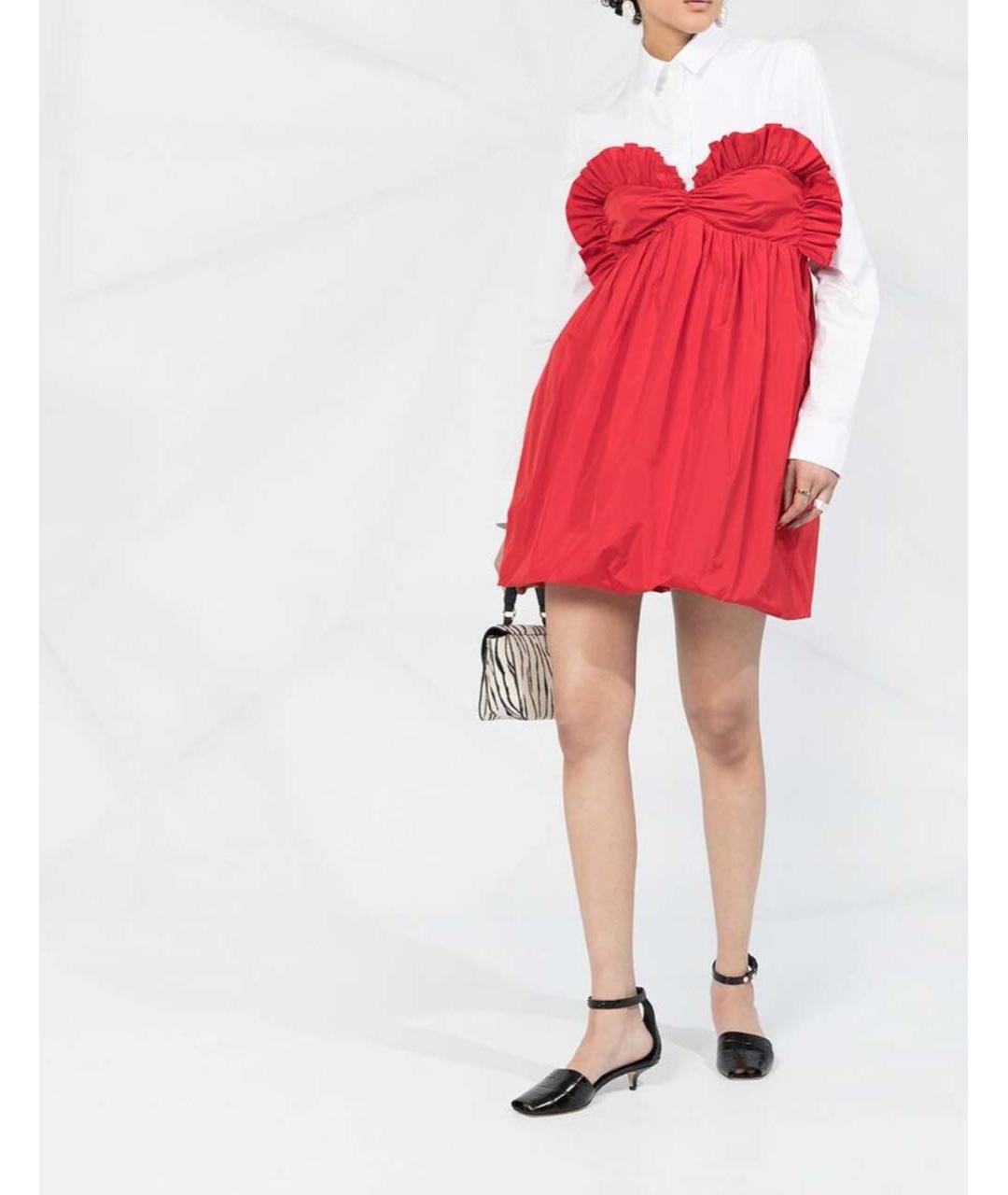 PHILOSOPHY DI LORENZO SERAFINI Красное полиэстеровое коктейльное платье, фото 7