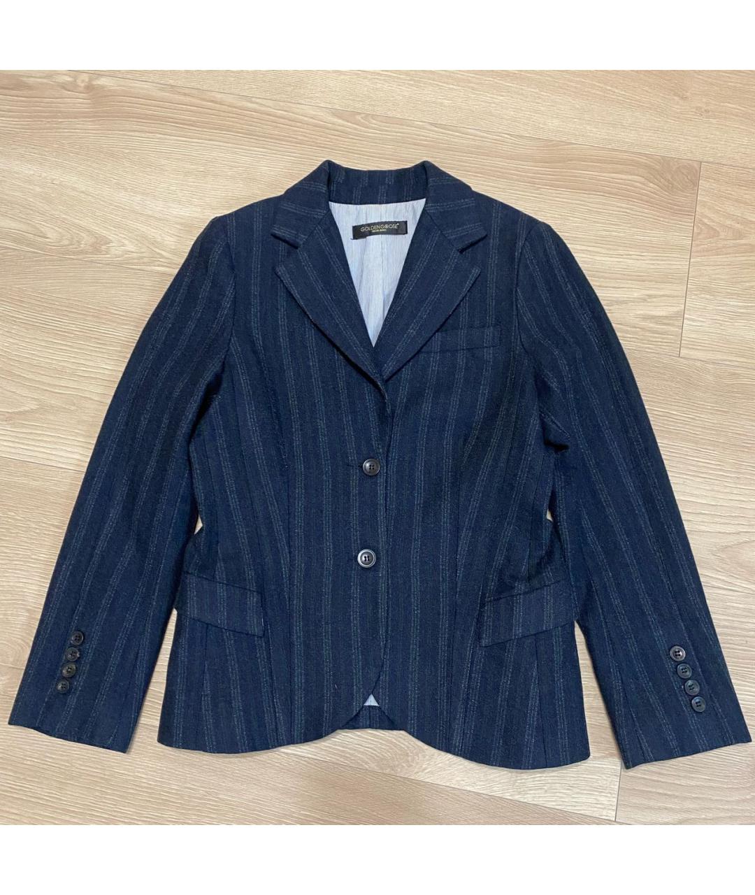 GOLDEN GOOSE DELUXE BRAND Темно-синий шерстяной жакет/пиджак, фото 7