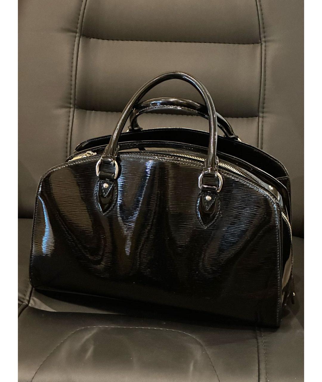 LOUIS VUITTON PRE-OWNED Черная сумка тоут из лакированной кожи, фото 9
