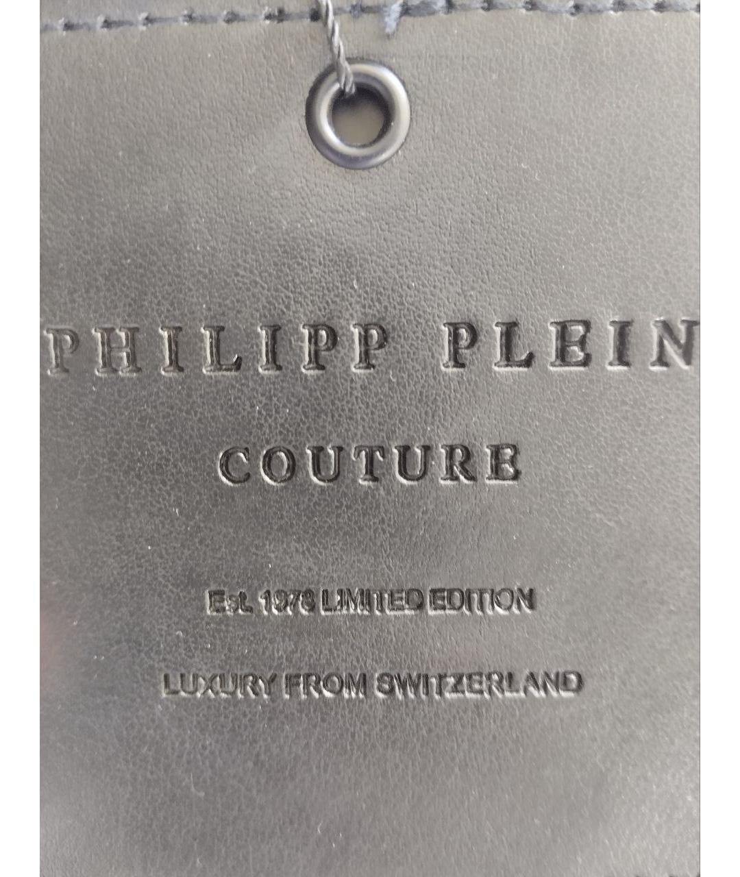 PHILIPP PLEIN Черное кашемировое пальто, фото 3