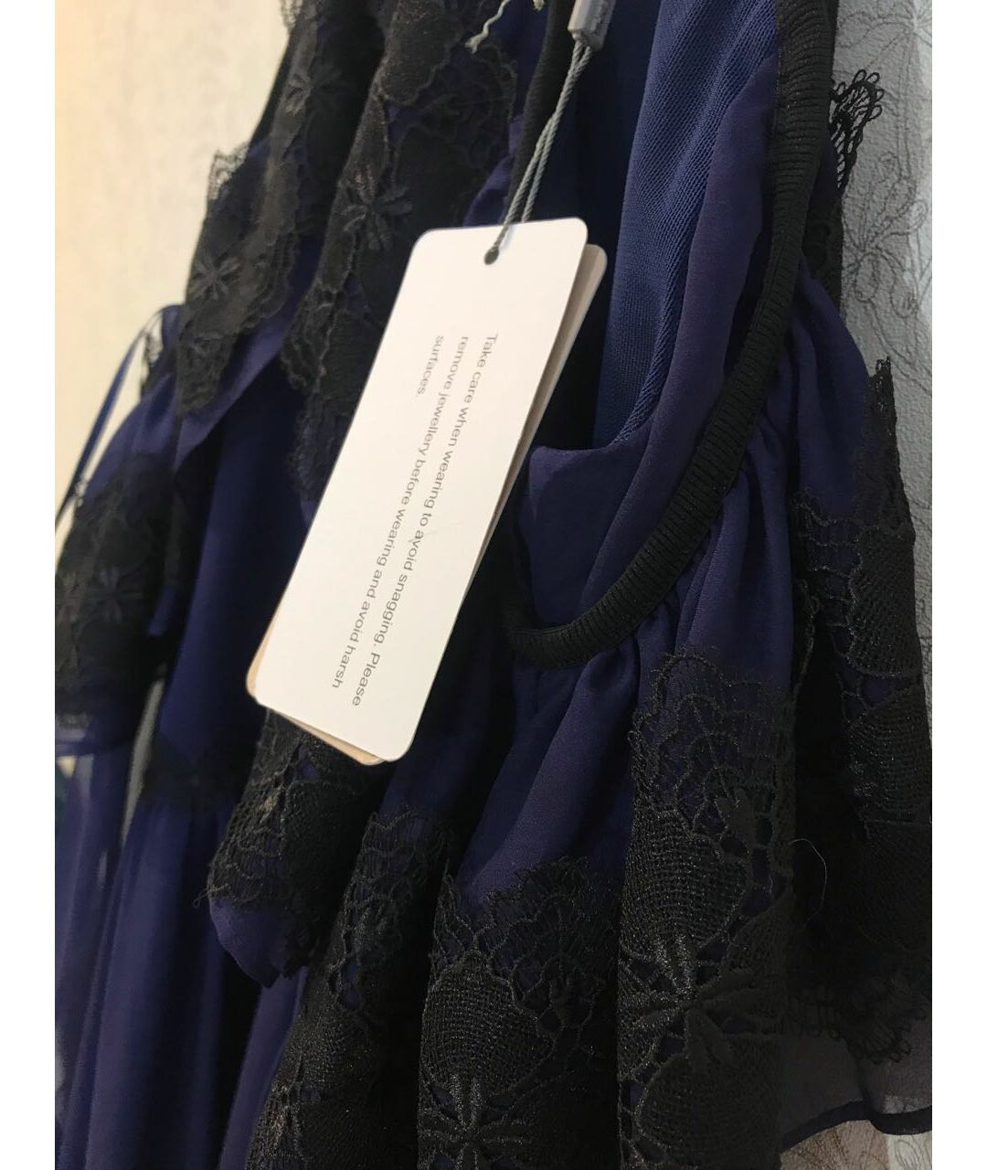 THREE FLOOR Темно-синее полиэстеровое вечернее платье, фото 4
