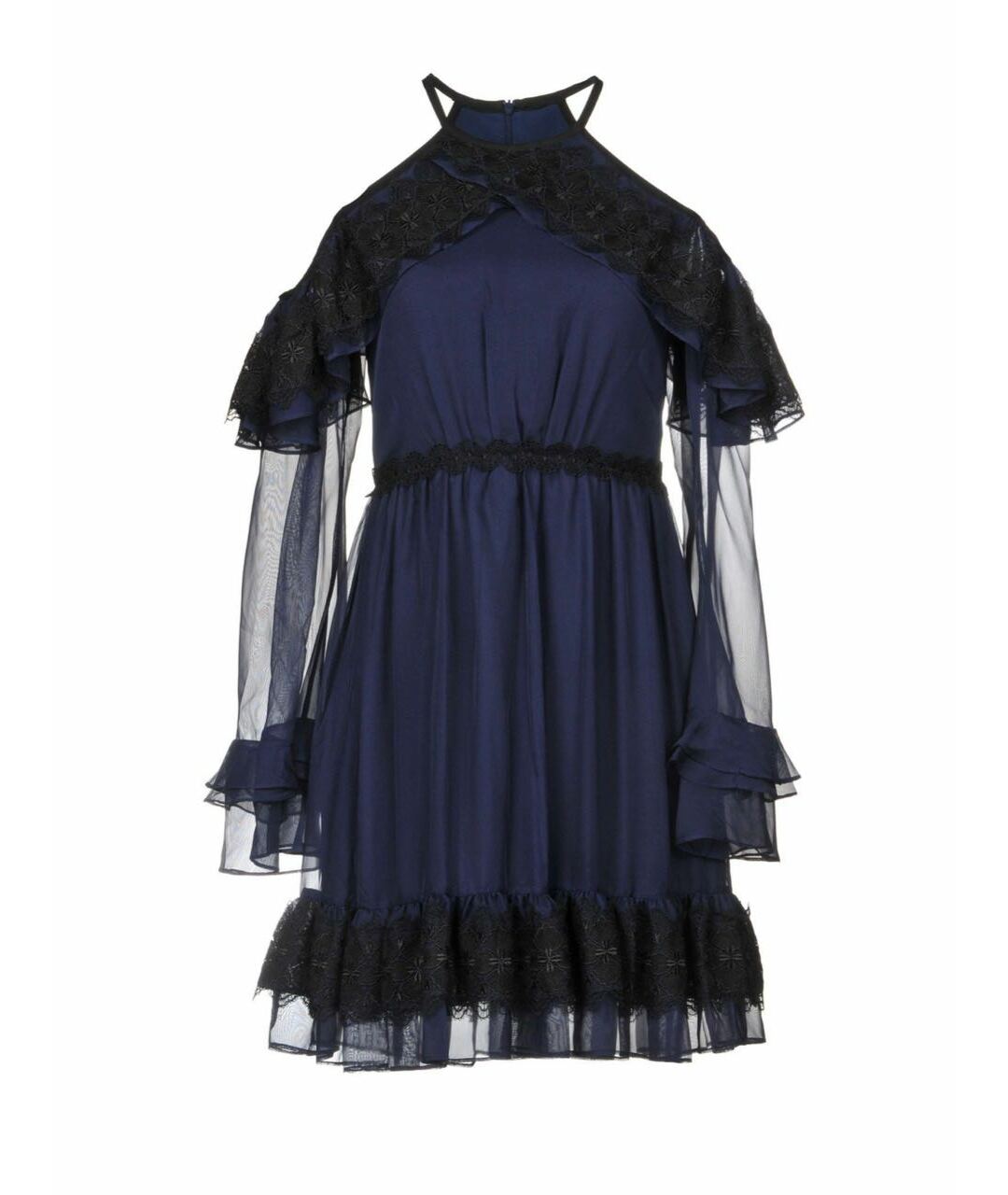 THREE FLOOR Темно-синее полиэстеровое вечернее платье, фото 1