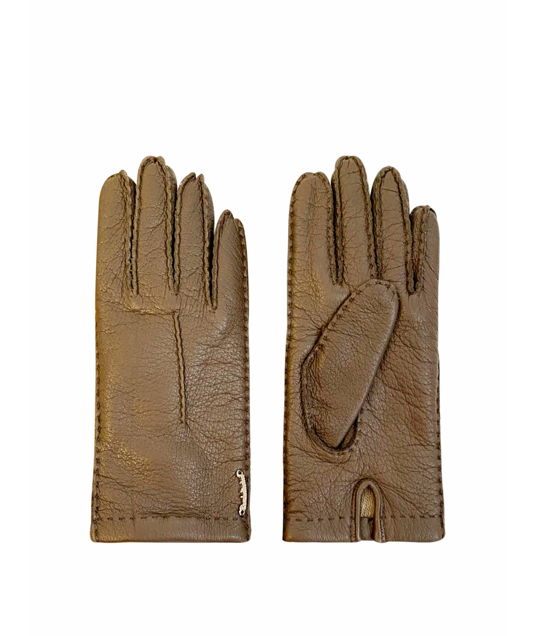 BALDININI Коричневые кожаные перчатки, фото 1