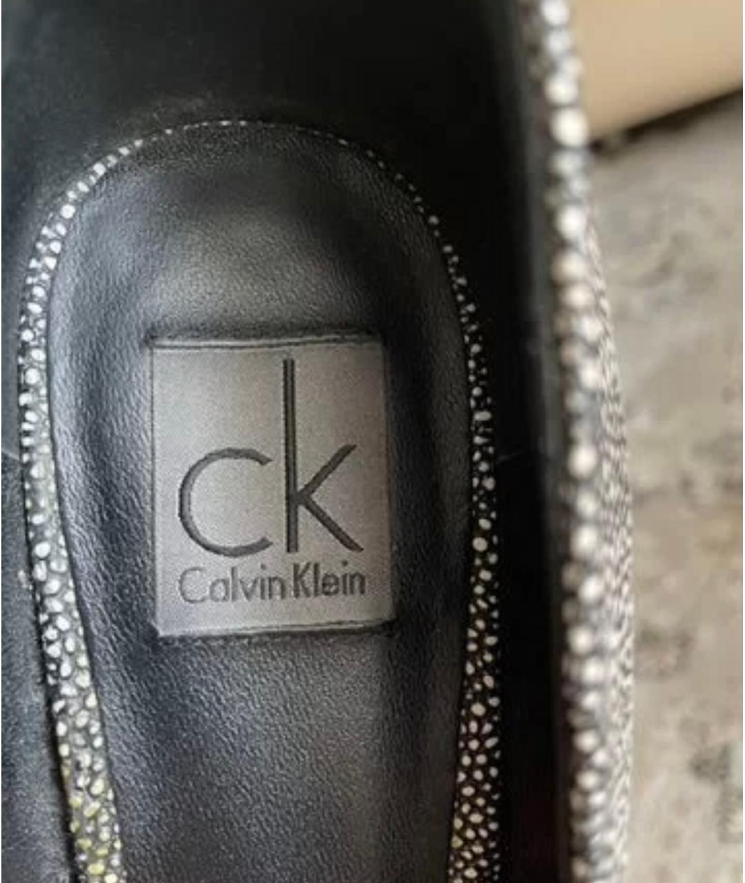 CALVIN KLEIN Черные кожаные туфли, фото 7