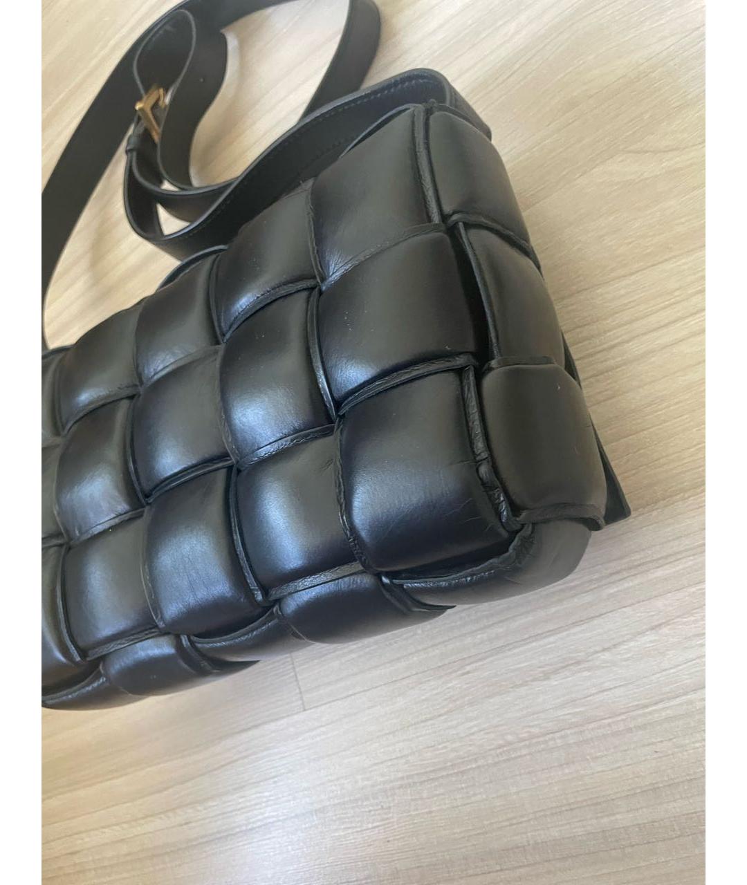 BOTTEGA VENETA Черная кожаная сумка через плечо, фото 5