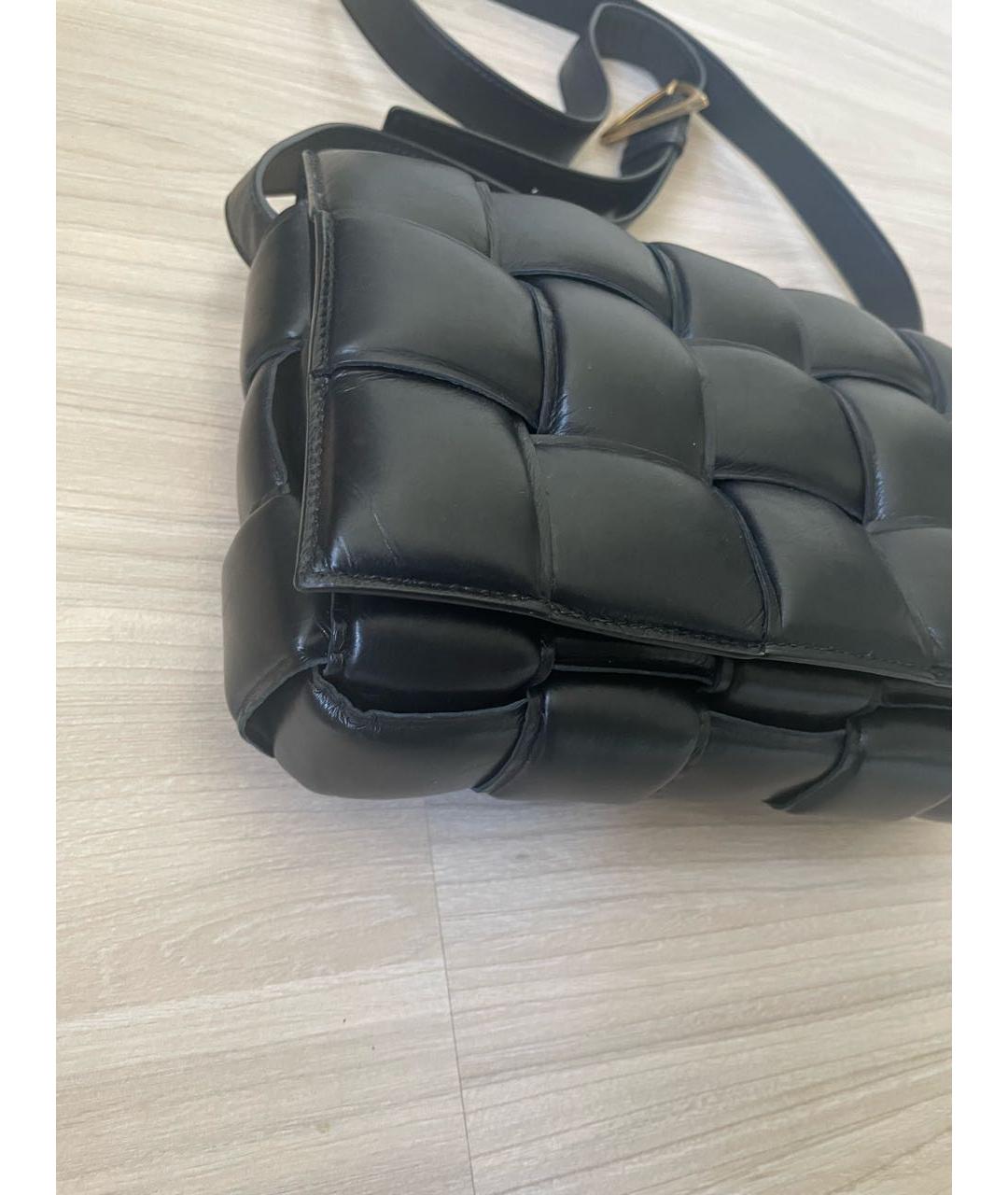 BOTTEGA VENETA Черная кожаная сумка через плечо, фото 4