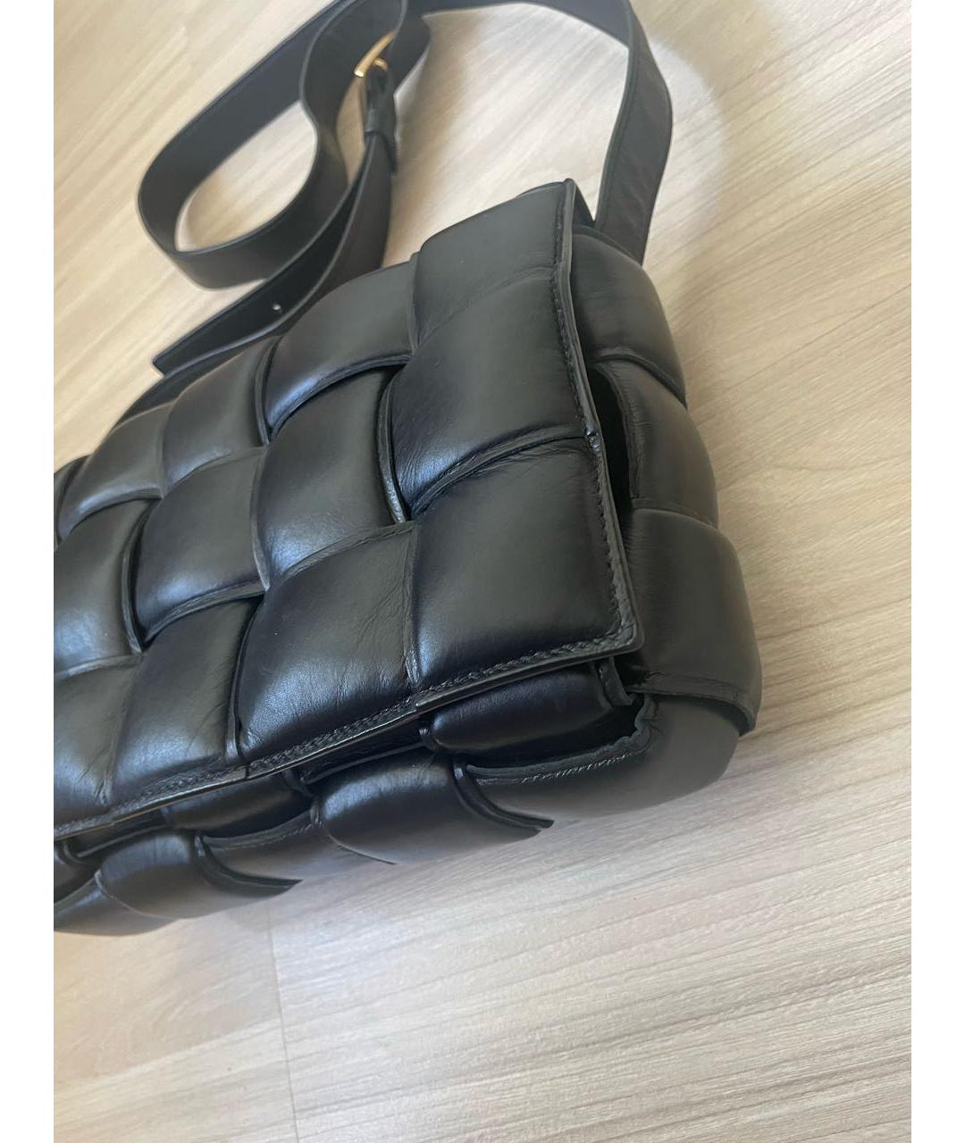 BOTTEGA VENETA Черная кожаная сумка через плечо, фото 3