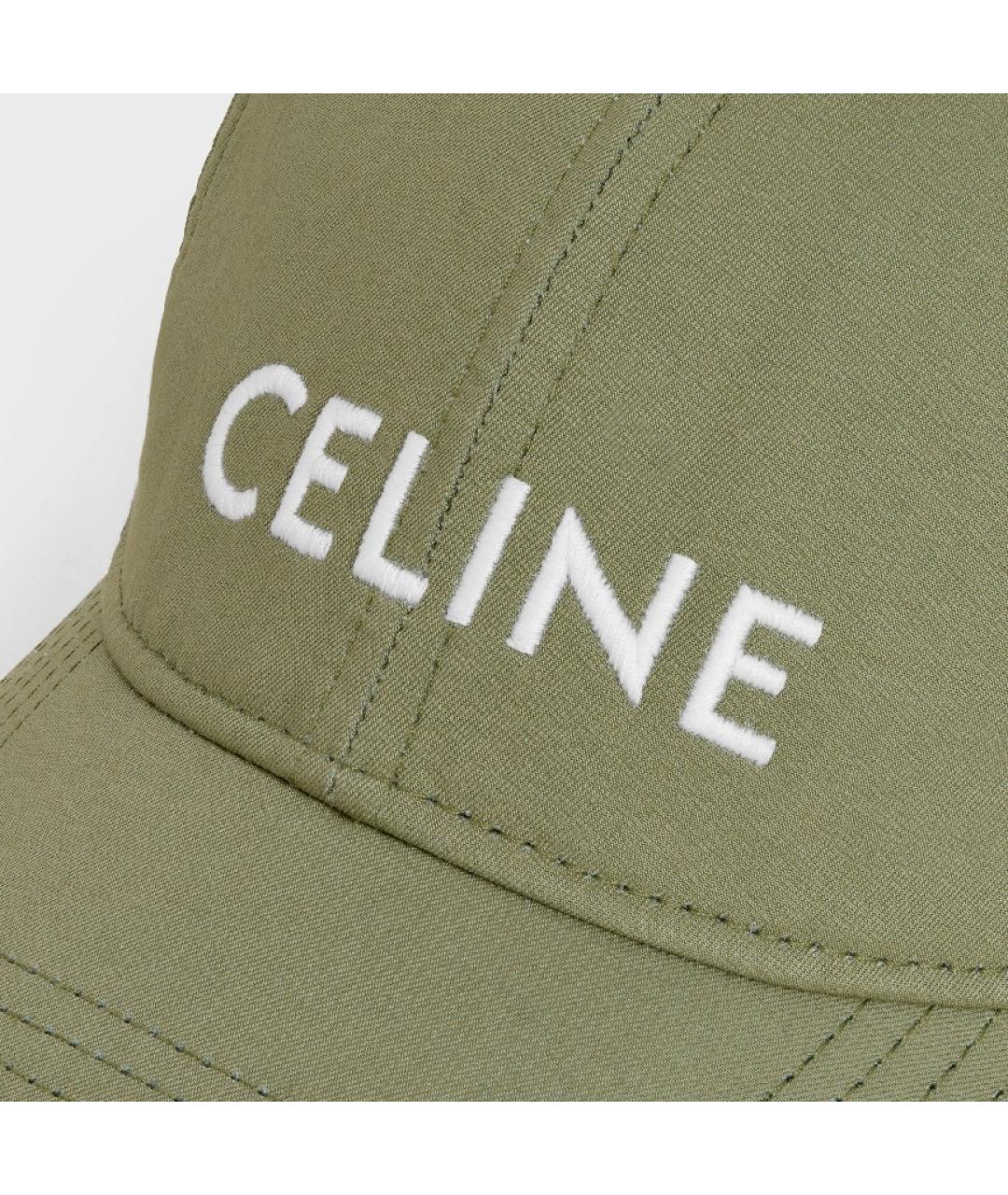 CELINE Хаки хлопковая кепка, фото 6